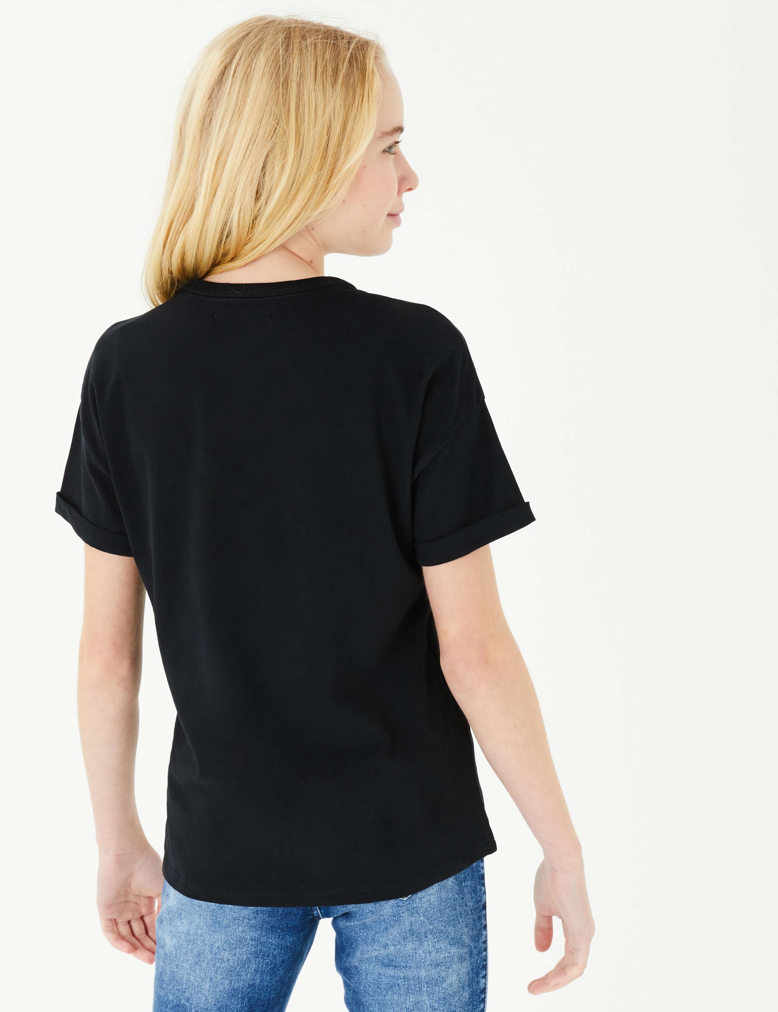 Cotton Good Vibes Slogan Sequin T-Shirt (6-16 Yrs) 4 of 5