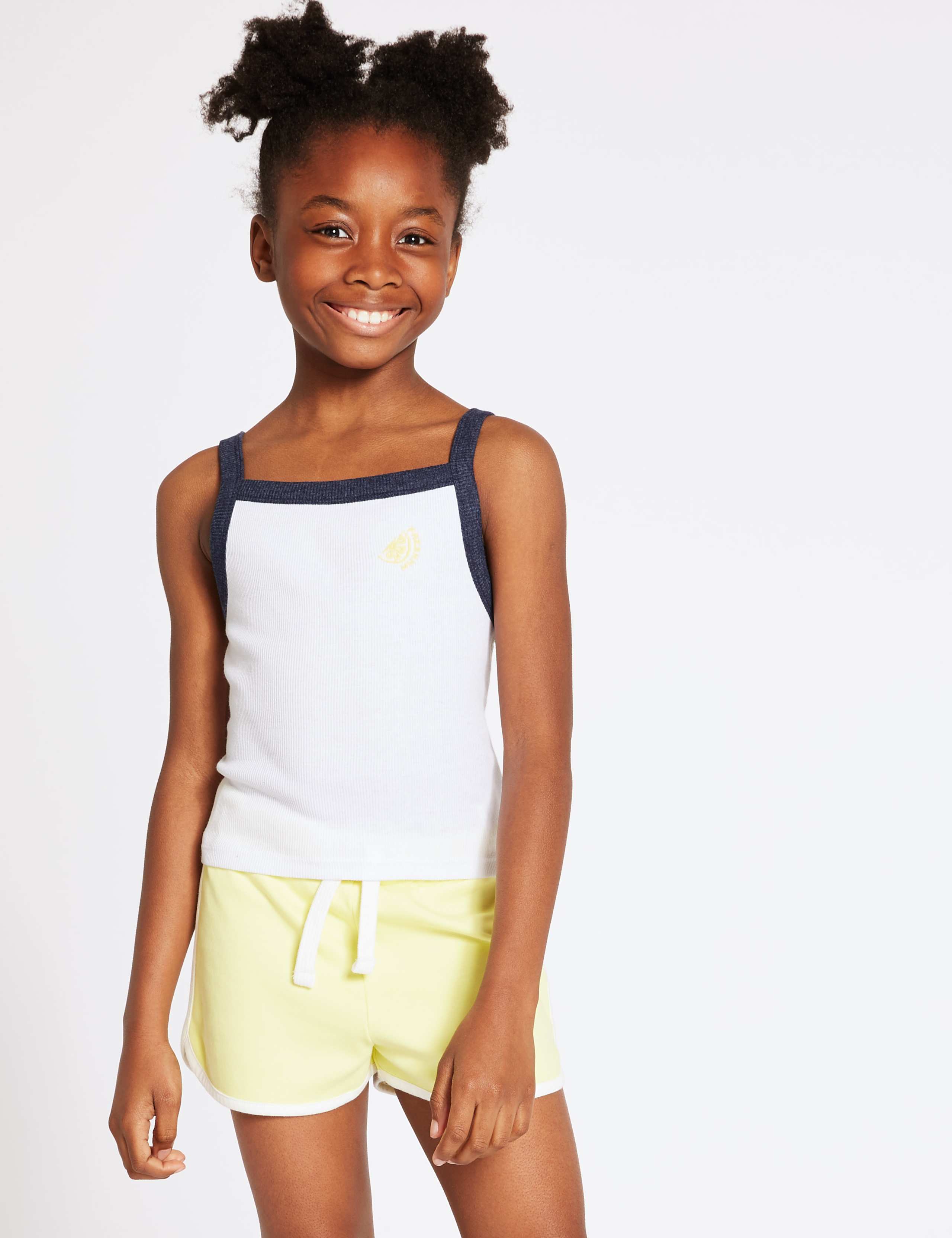 Pure Cotton Embroidered Vest Top (3-16 Years) 1 of 3