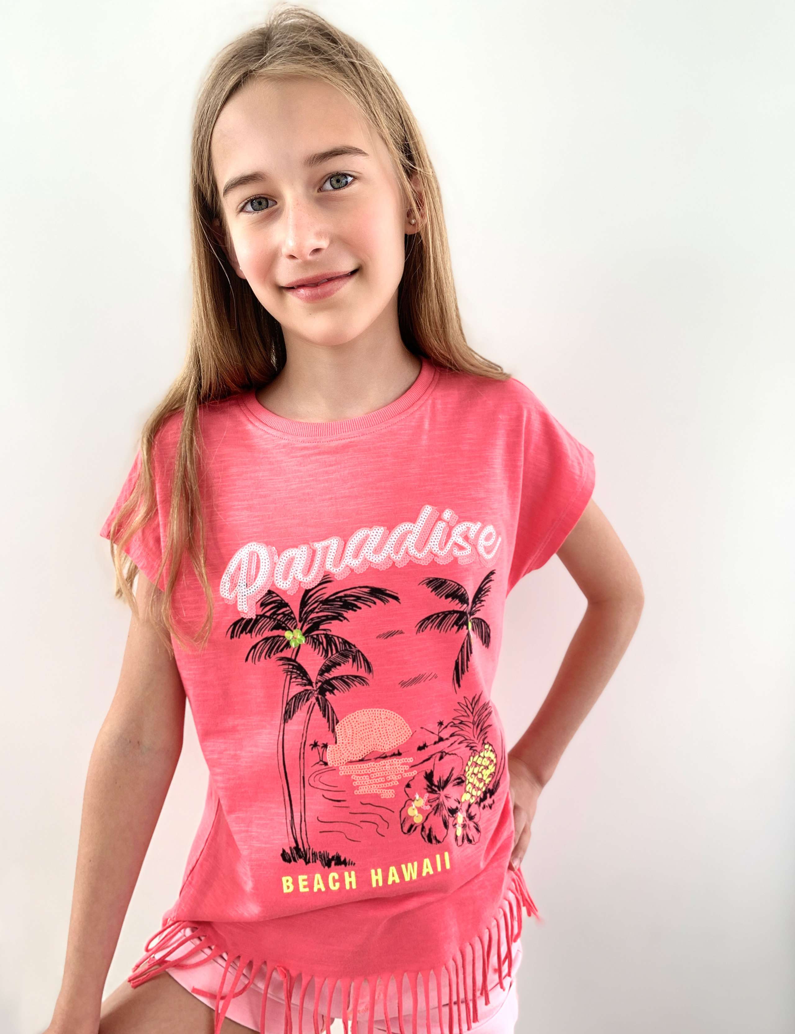 Pure Cotton Paradise Tassel T-Shirt (6-16 Yrs) 1 of 3