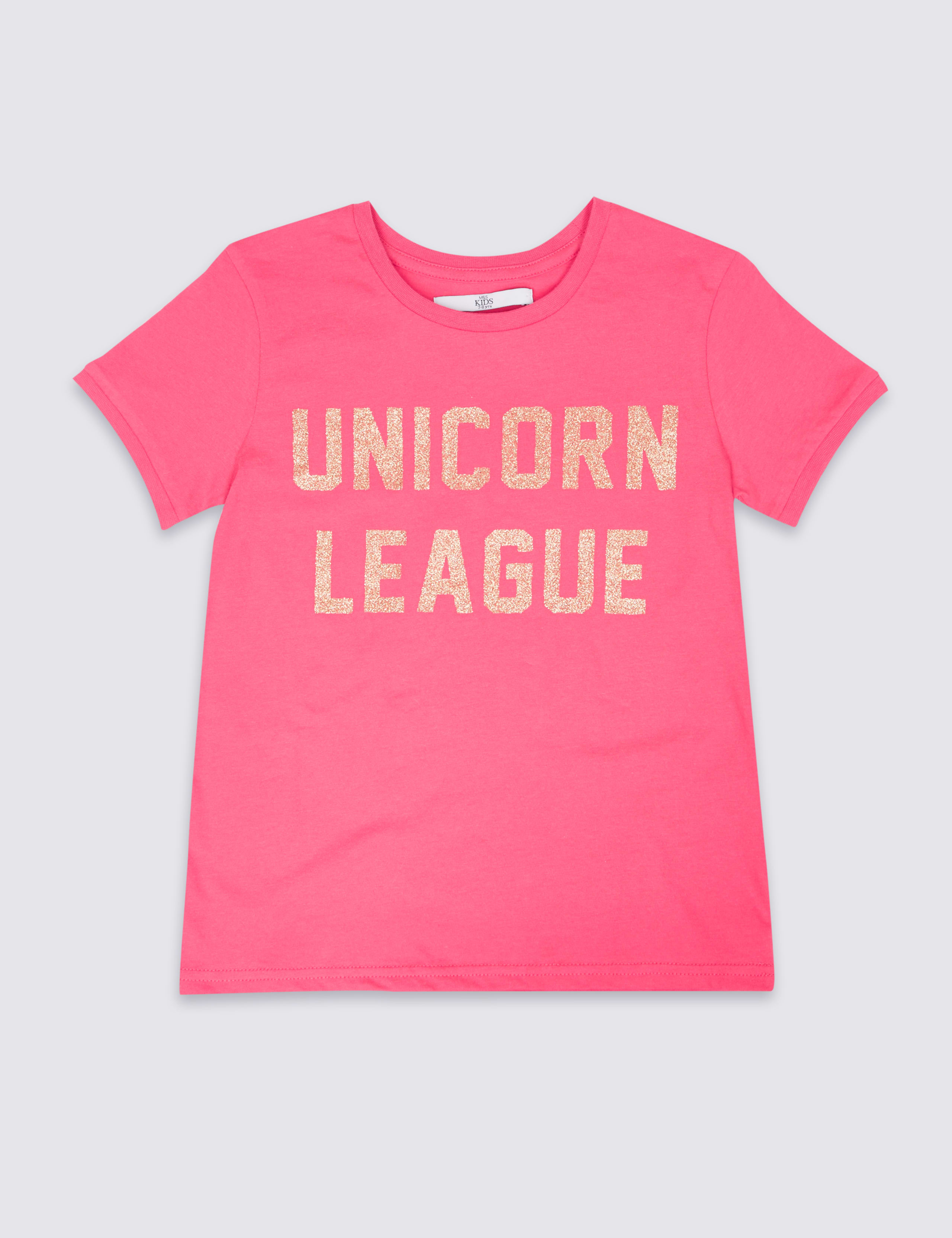 Pure Cotton Glitter Unicorn Top (3-14 Years) 2 of 5