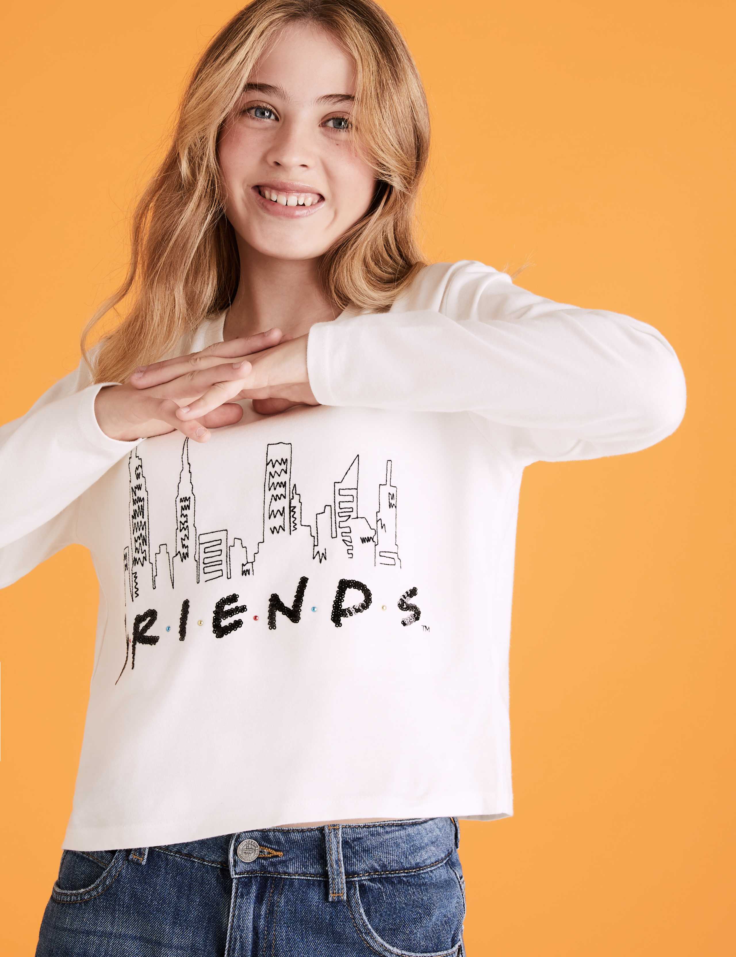 Cotton Friends Slogan Sequin Top (6-16 Yrs) 1 of 4