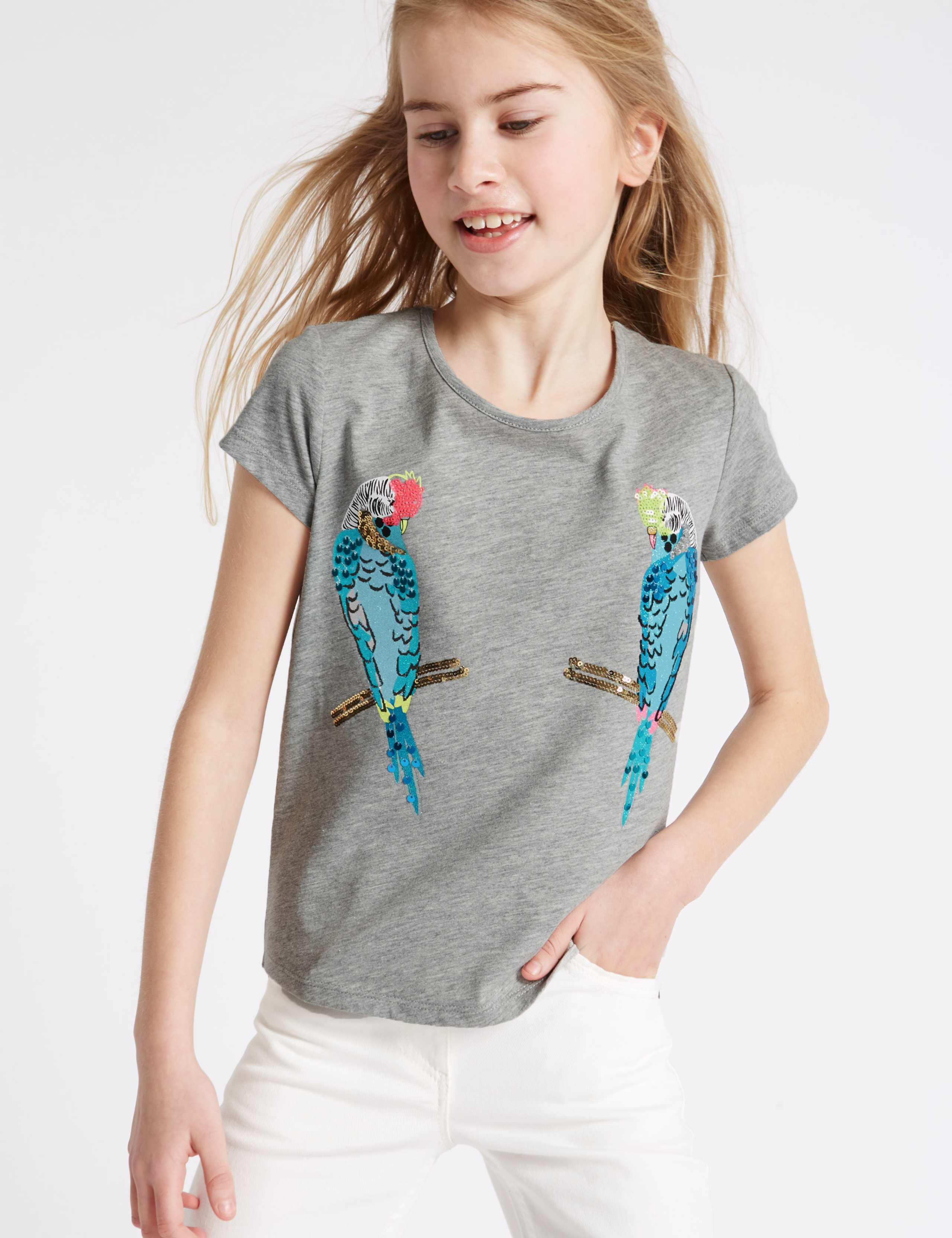 Cotton Blend Sequin Top (3-14 Years) 1 of 5