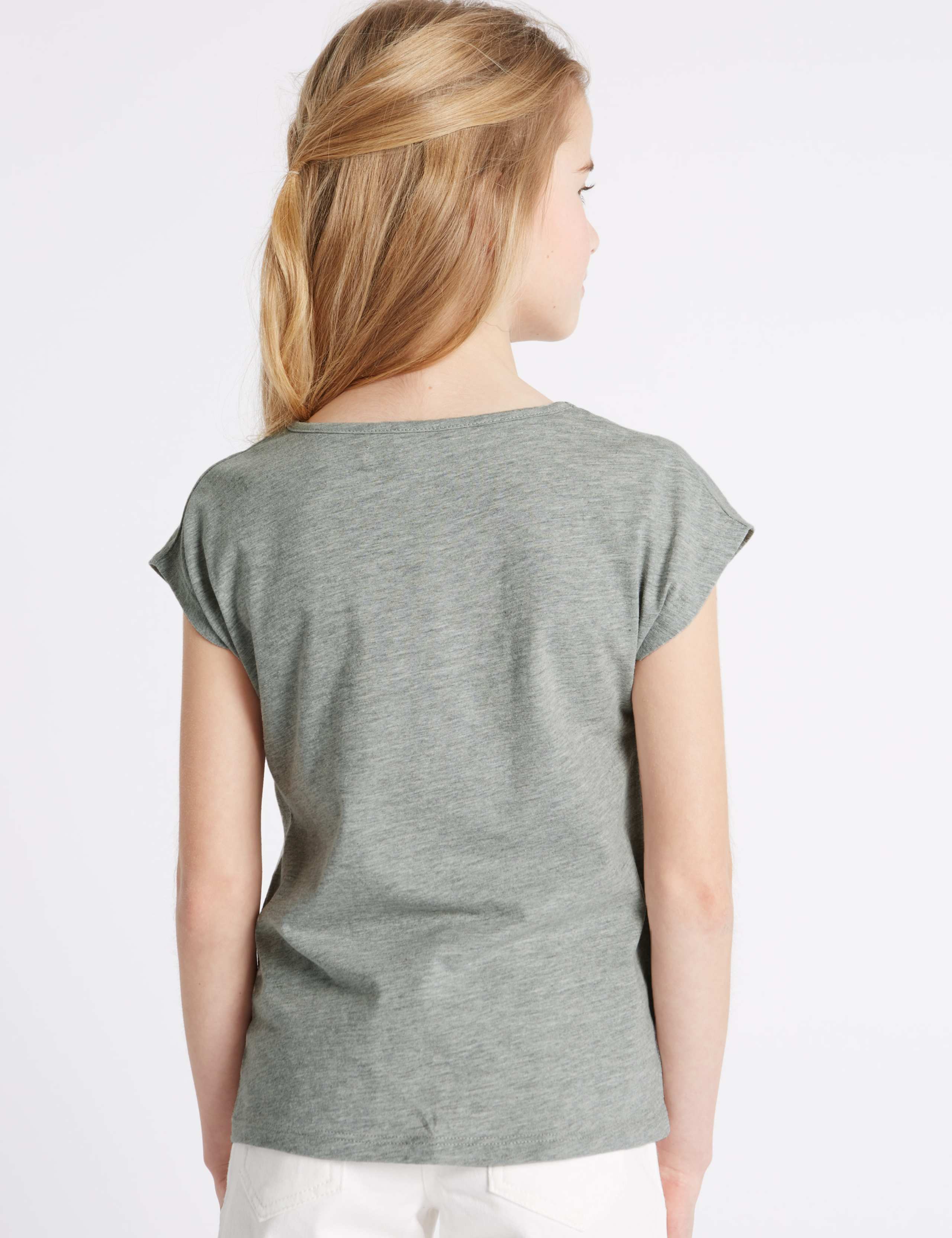 Cotton Blend Sequin Top (3-14 Years) 3 of 5