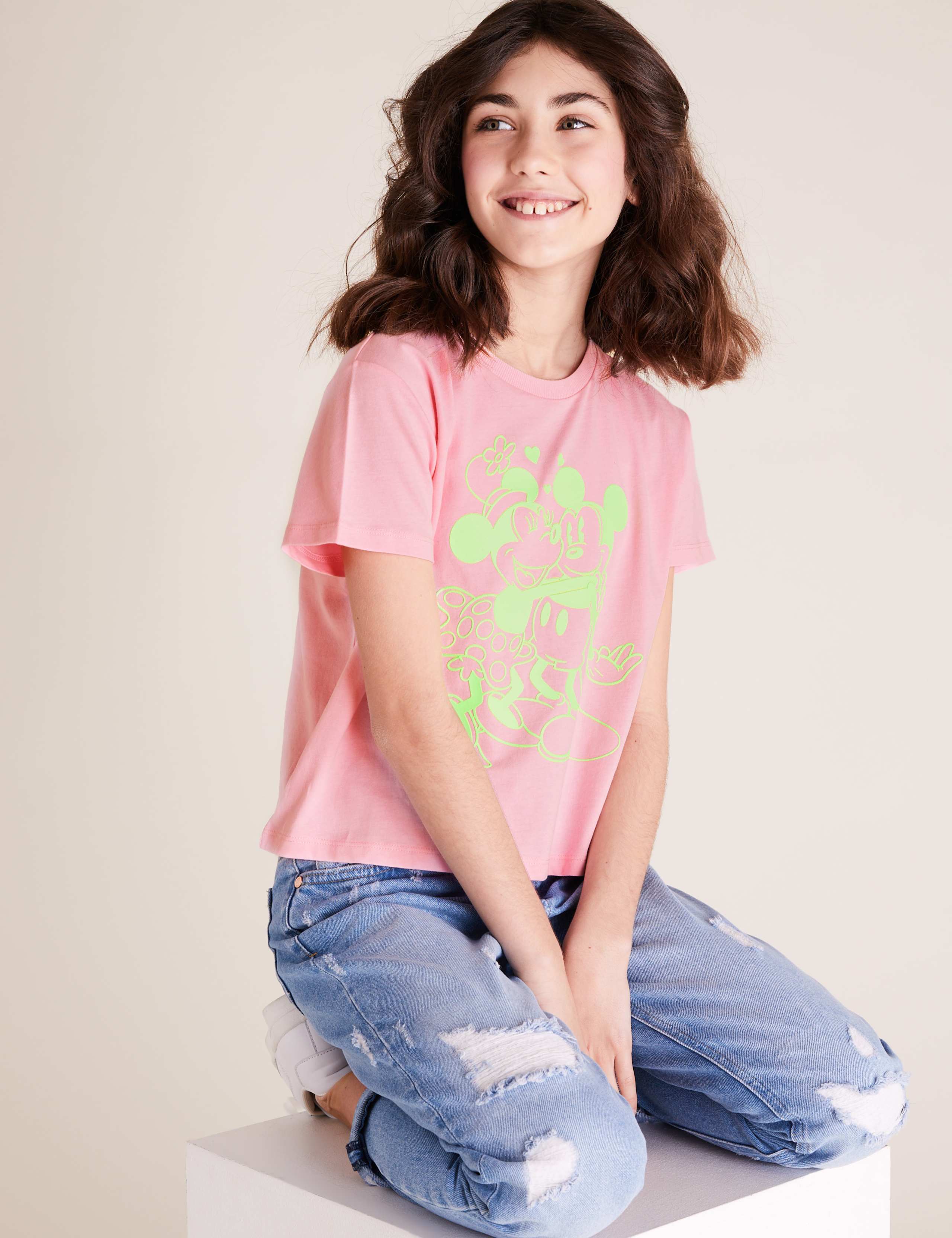 Pure Cotton Minnie™ & Mickey™ T-Shirt (6-16 Yrs) 1 of 5