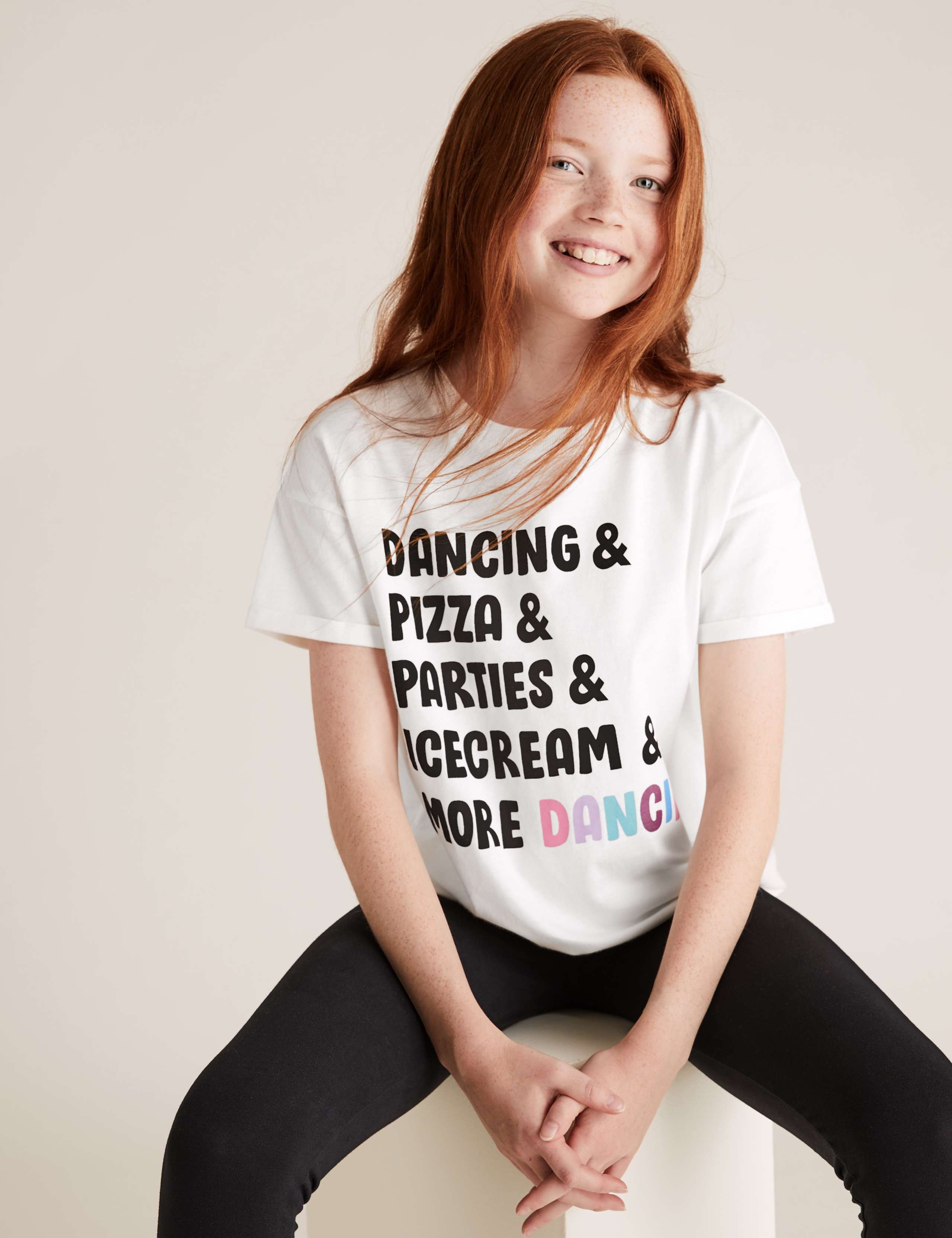 Dancing Slogan T-Shirt (6-16 Yrs) 1 of 4