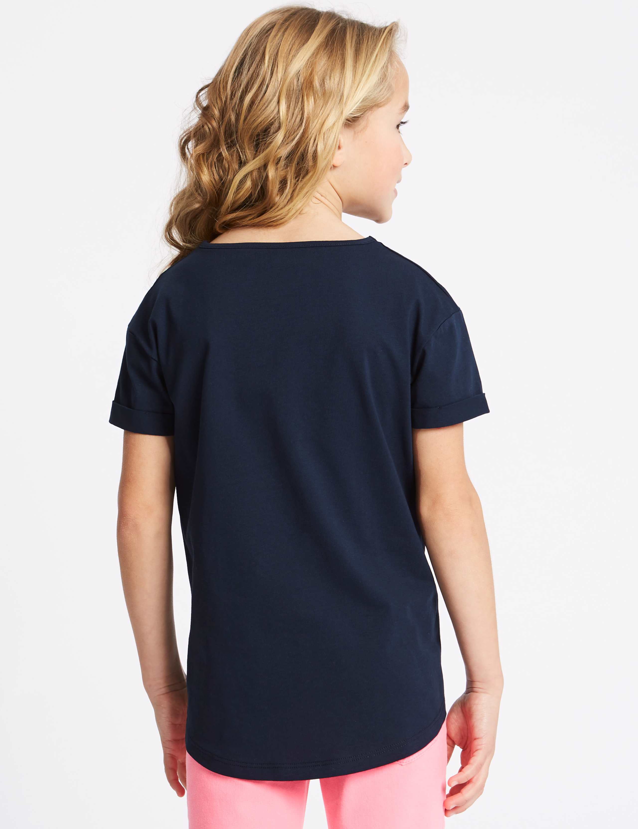 Pure Cotton Cat Sequin Top (3-16 Years) 3 of 6