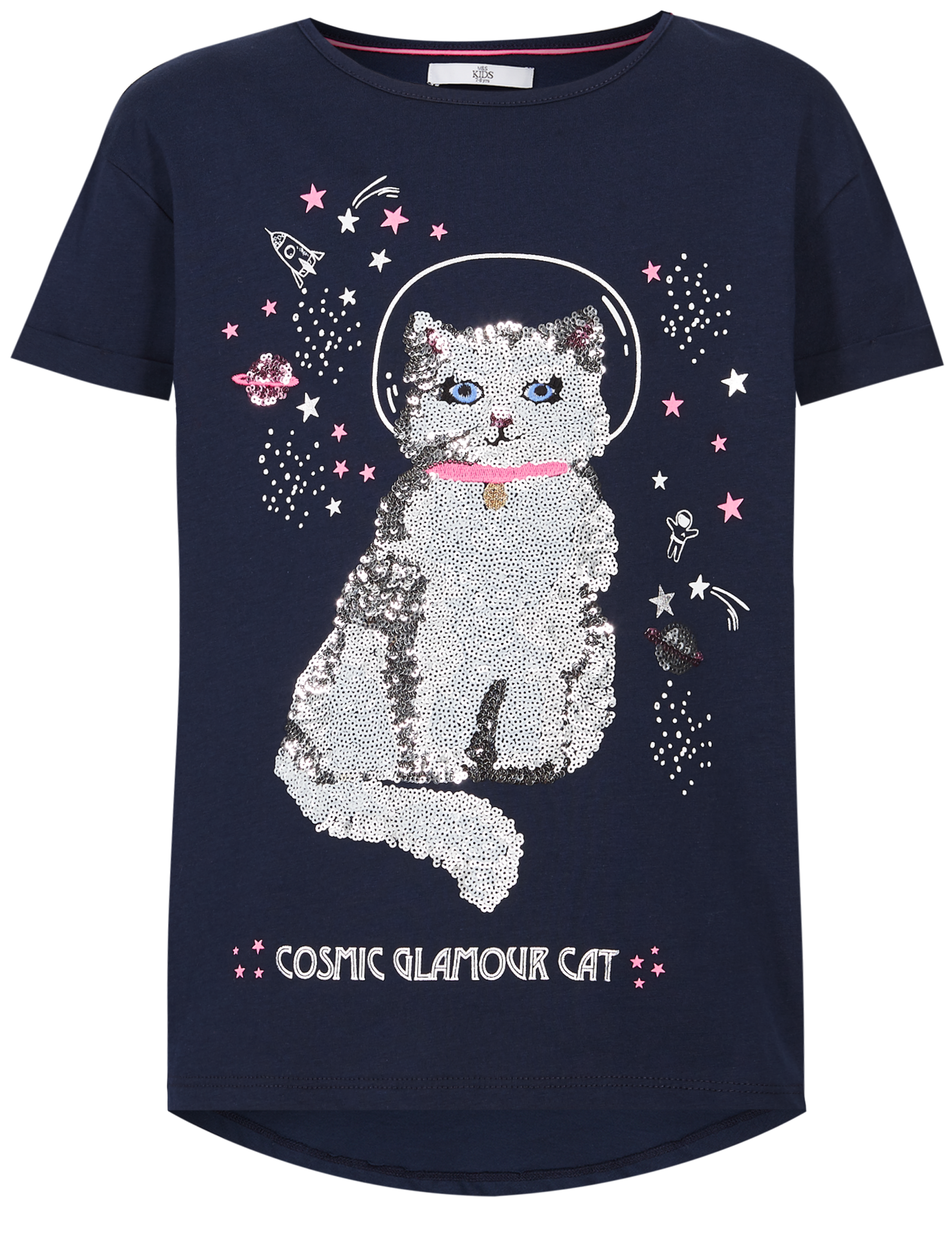 Pure Cotton Cat Sequin Top (3-16 Years) 5 of 6