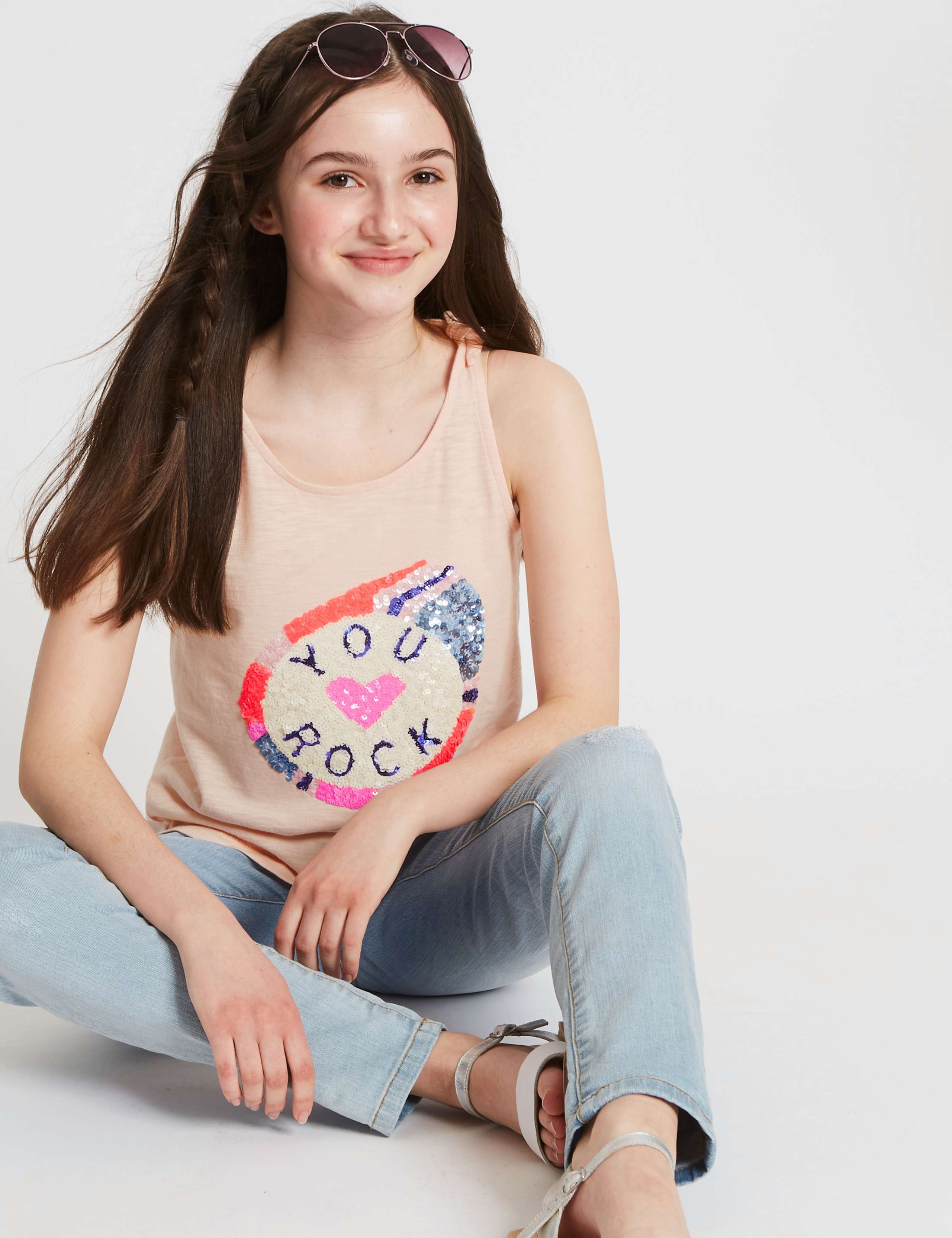 Sequin Pure Cotton Top (3-16 Years) 1 of 2