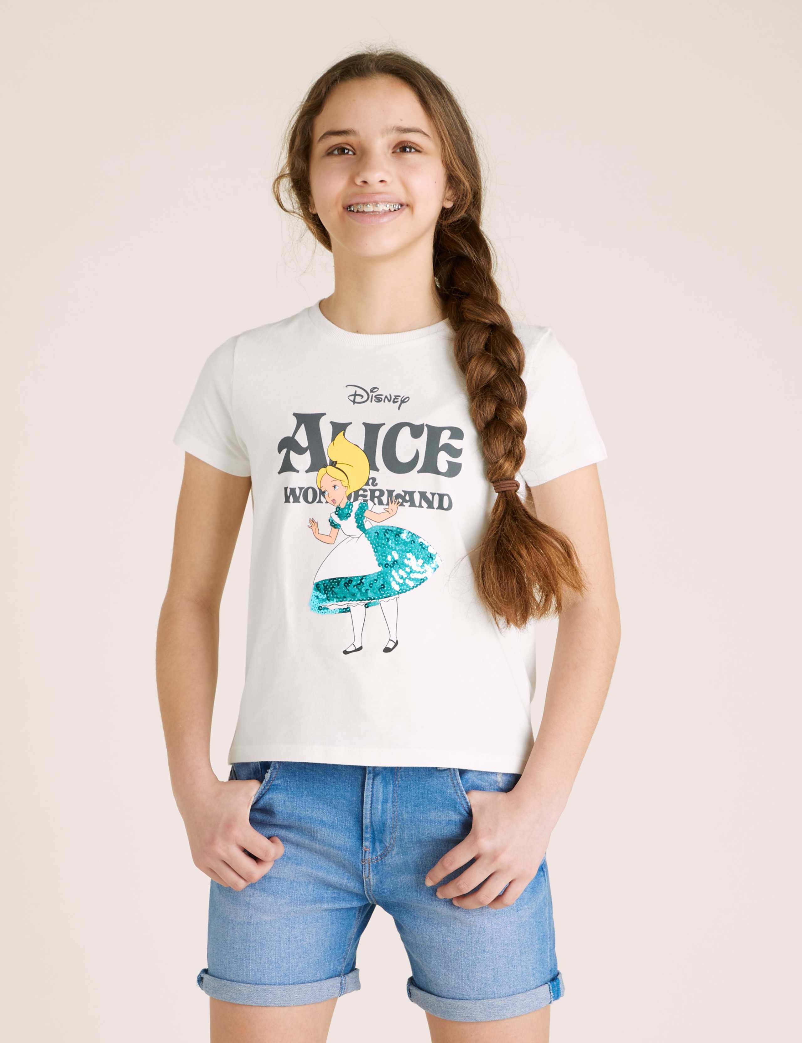 Pure Cotton Alice in Wonderland™ T-Shirt (6-16 Yrs) 1 of 5