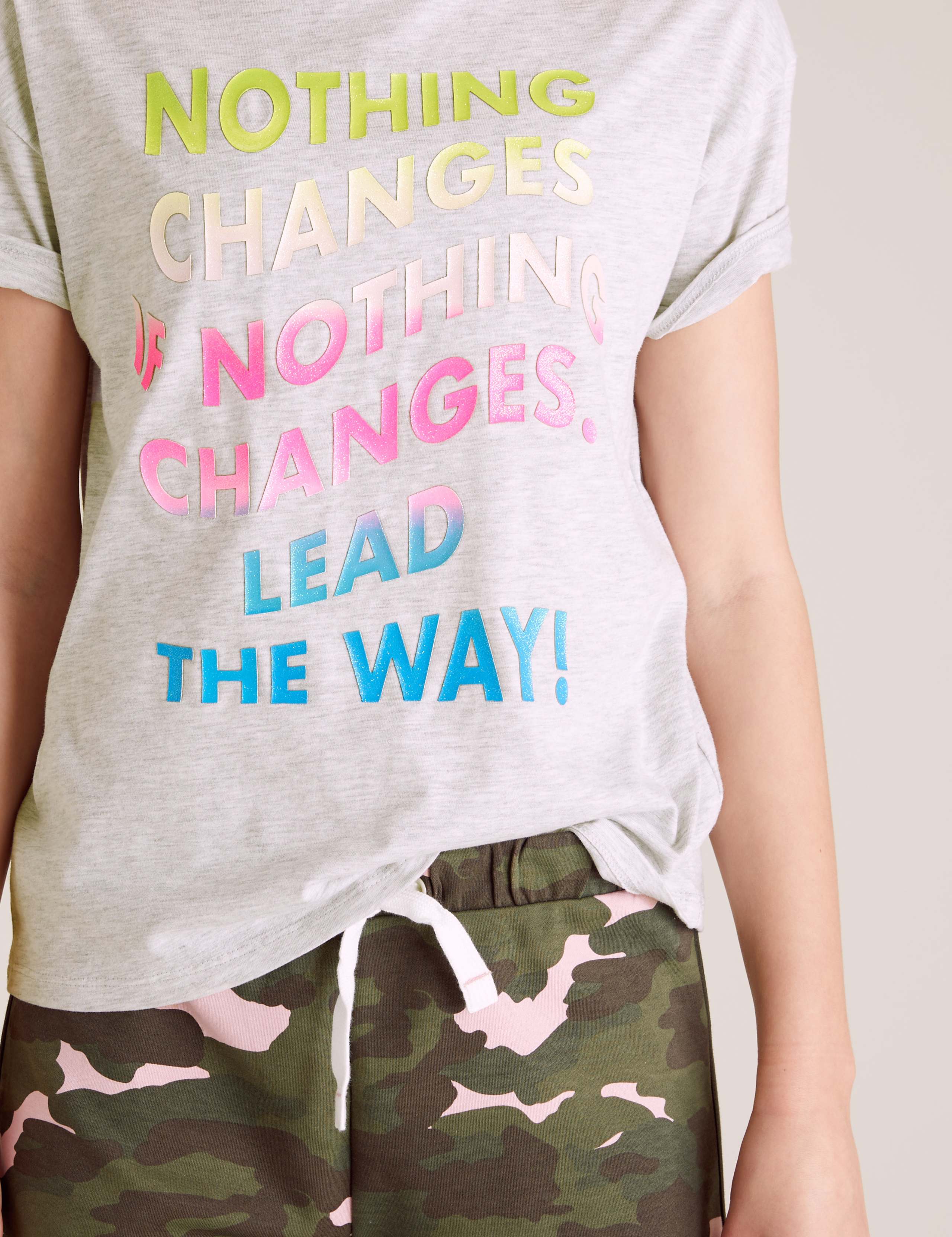 Organic Cotton Lead The Way Slogan T-shirt (6-16 Yrs) M&S IE