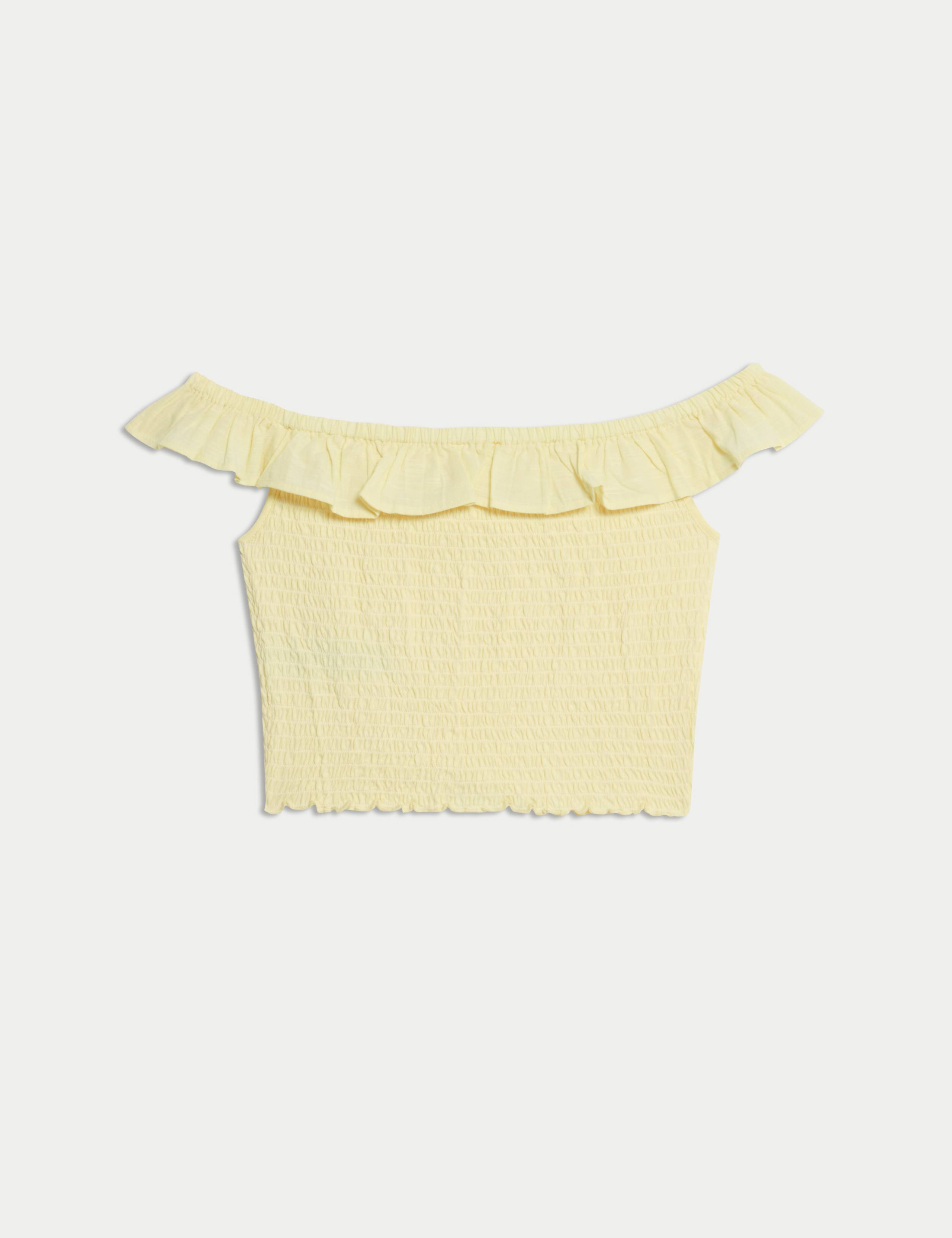 Cotton Rich Frill Bardot Top (6-16 Yrs) 2 of 3