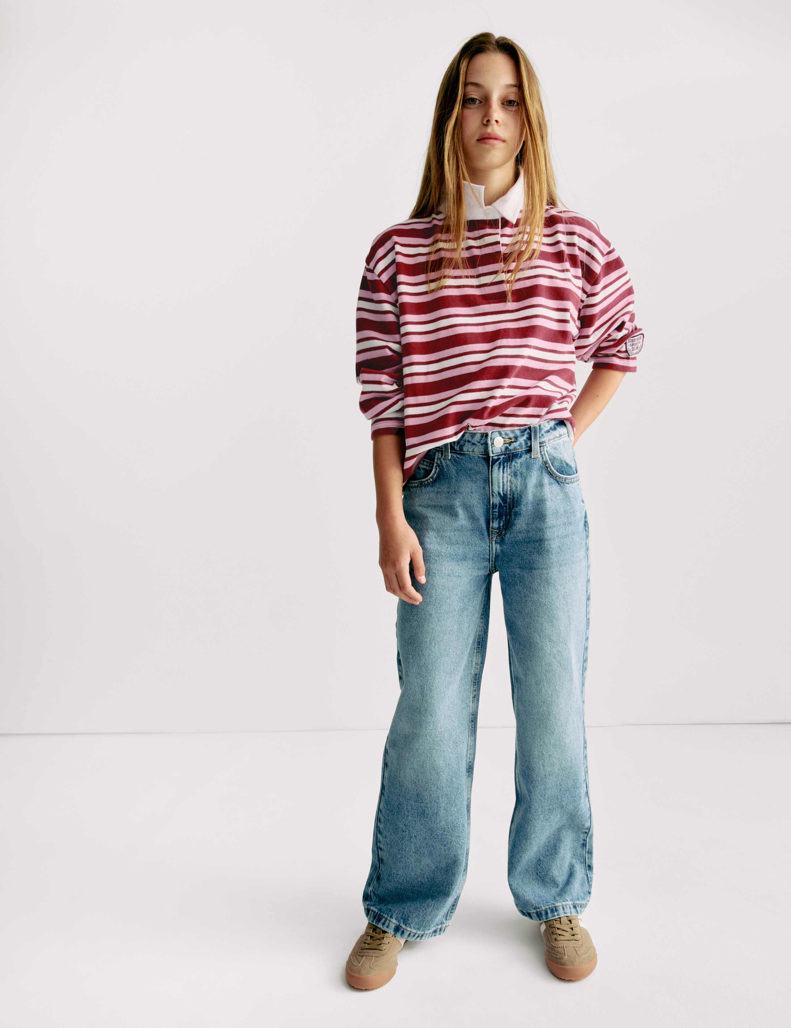 Pure Cotton Striped Rugby Shirt (6-16 Yrs) 3 of 6