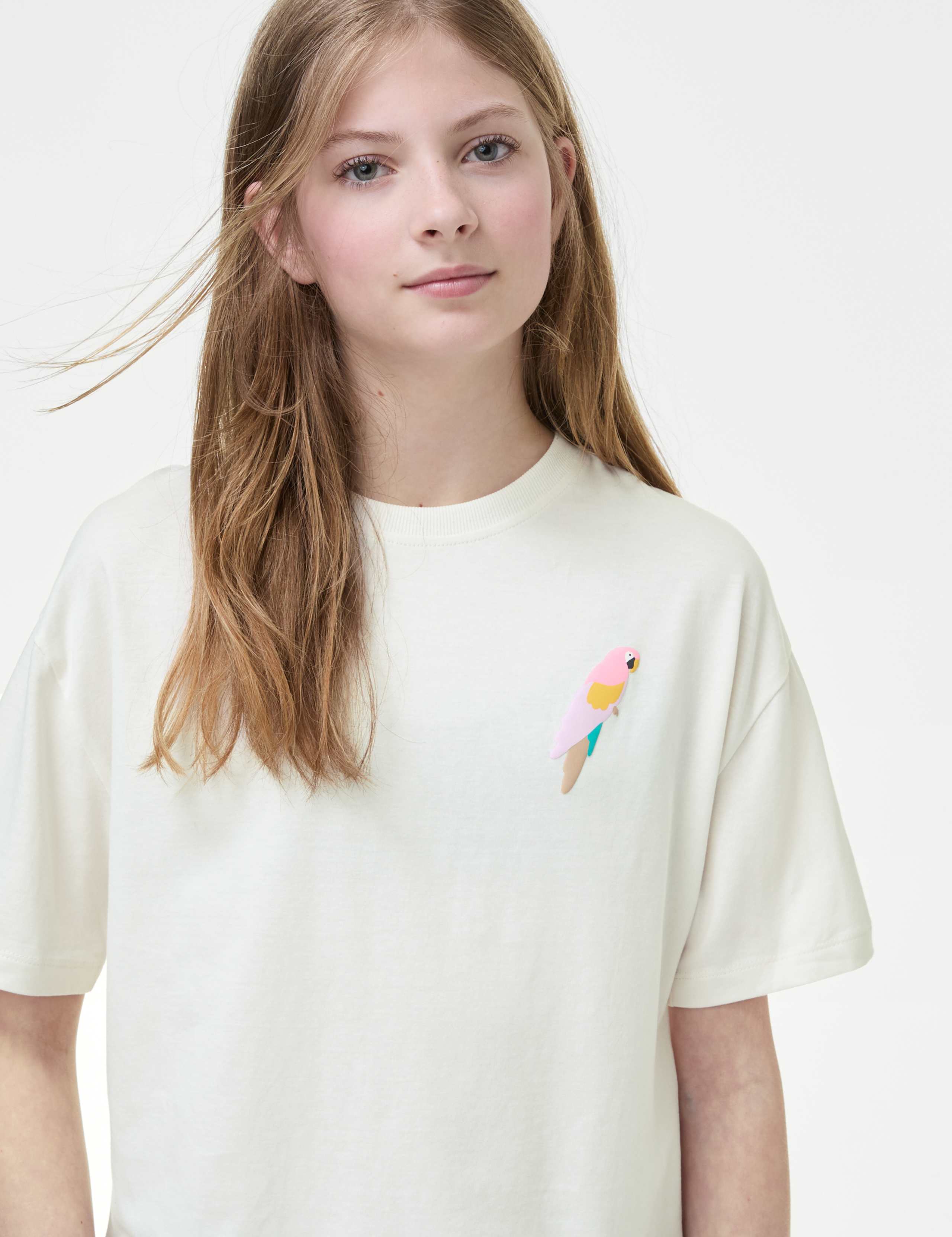 Pure Cotton Floral T-Shirt (6-16 Yrs) 1 of 5