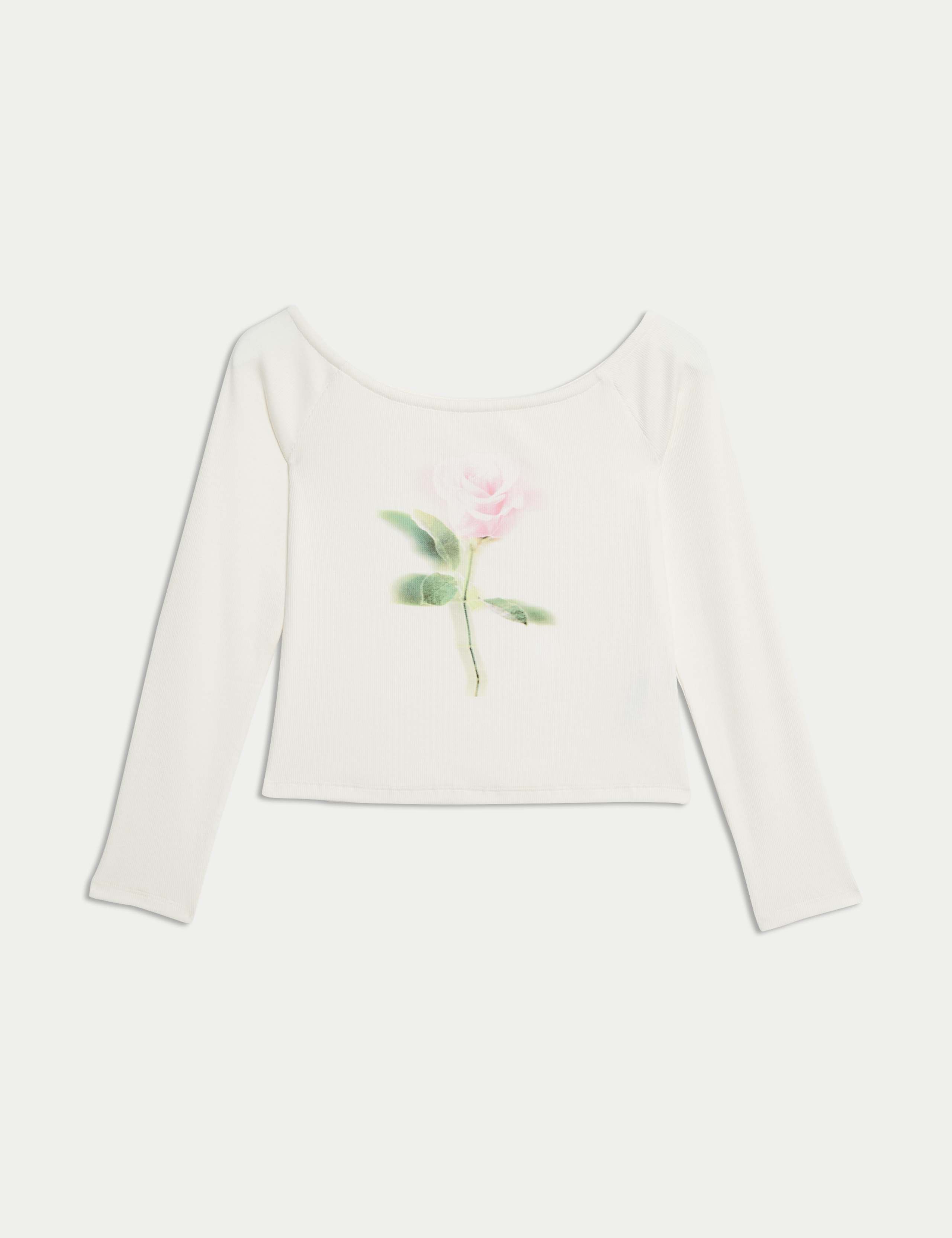 Cotton Rich Rose Graphic Bardot Top (6-16 Yrs) 2 of 5