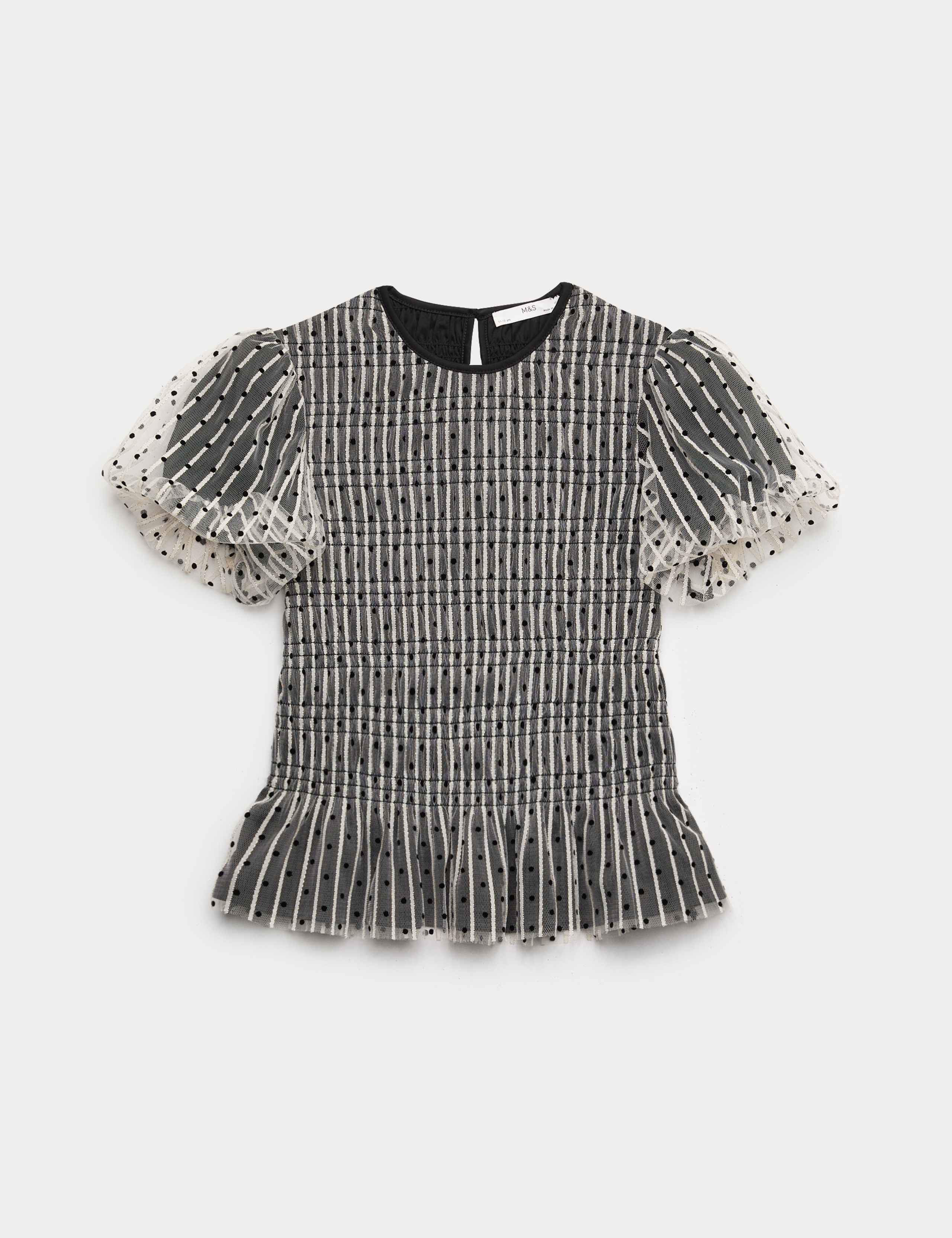 Polka Dot Print Mesh Top (6-16 Yrs) 1 of 1