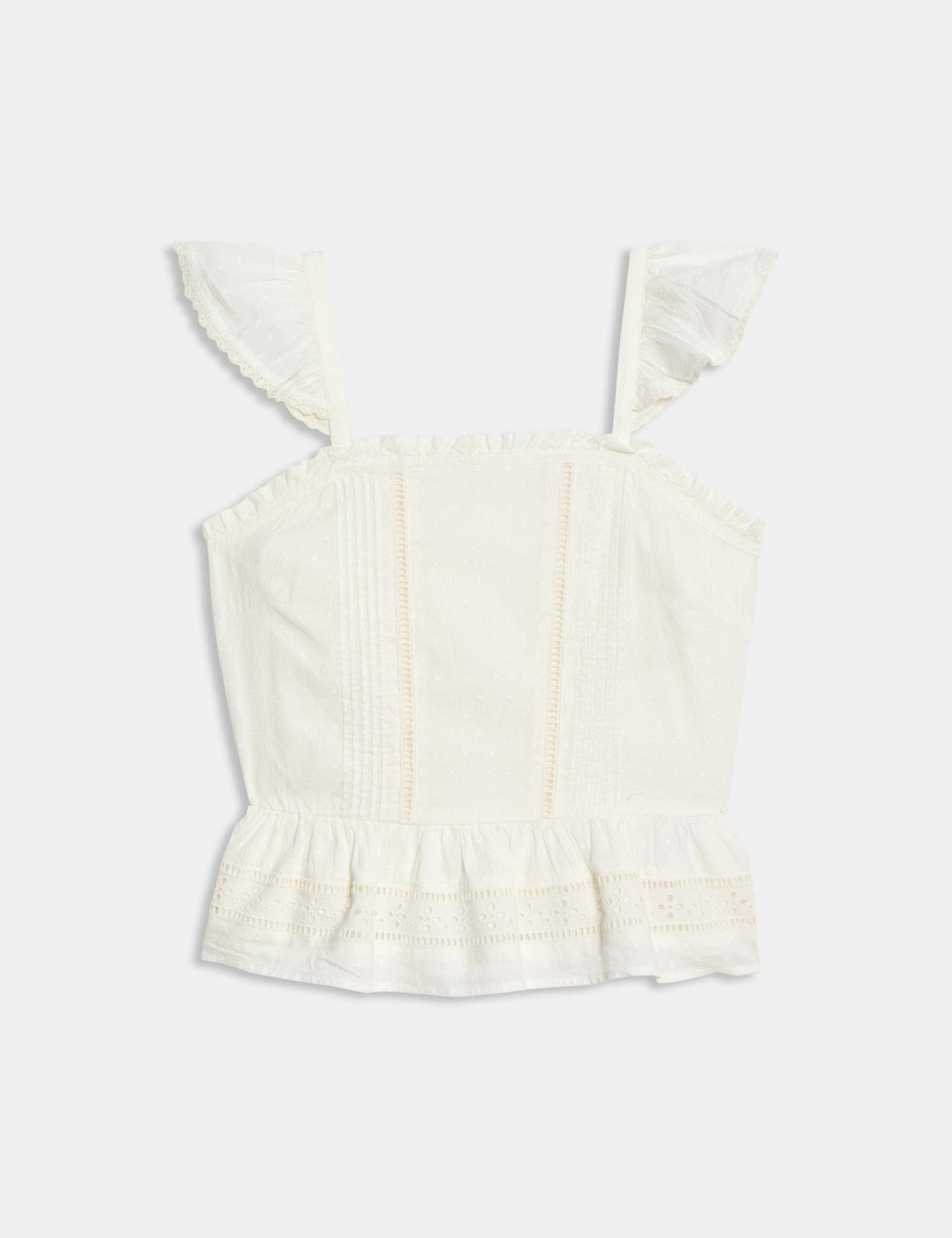 Pure Cotton Frilled Top (6-16 Yrs) 2 of 6
