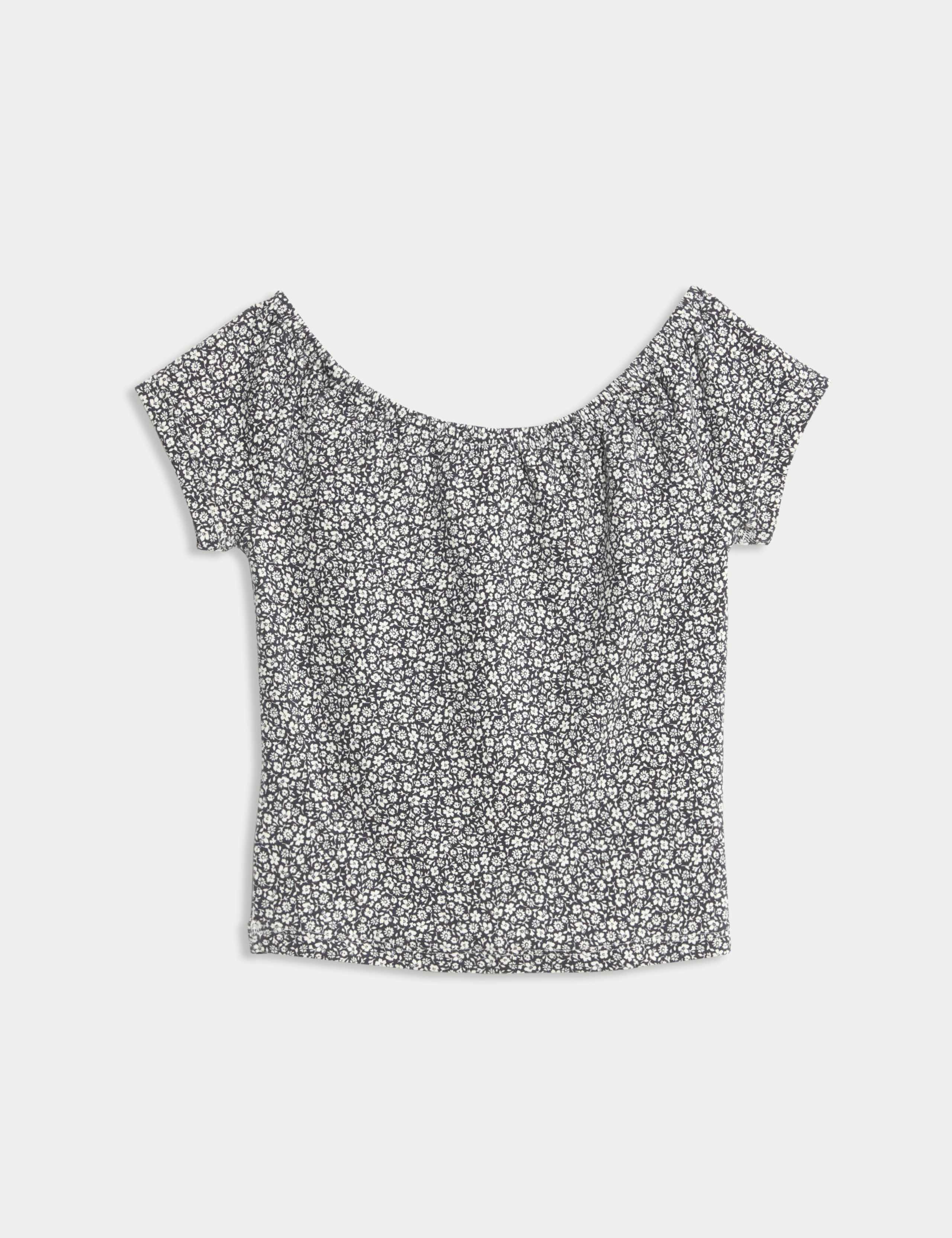Cotton Rich Embroidered Cropped Top (6-16 Yrs) 6 of 6