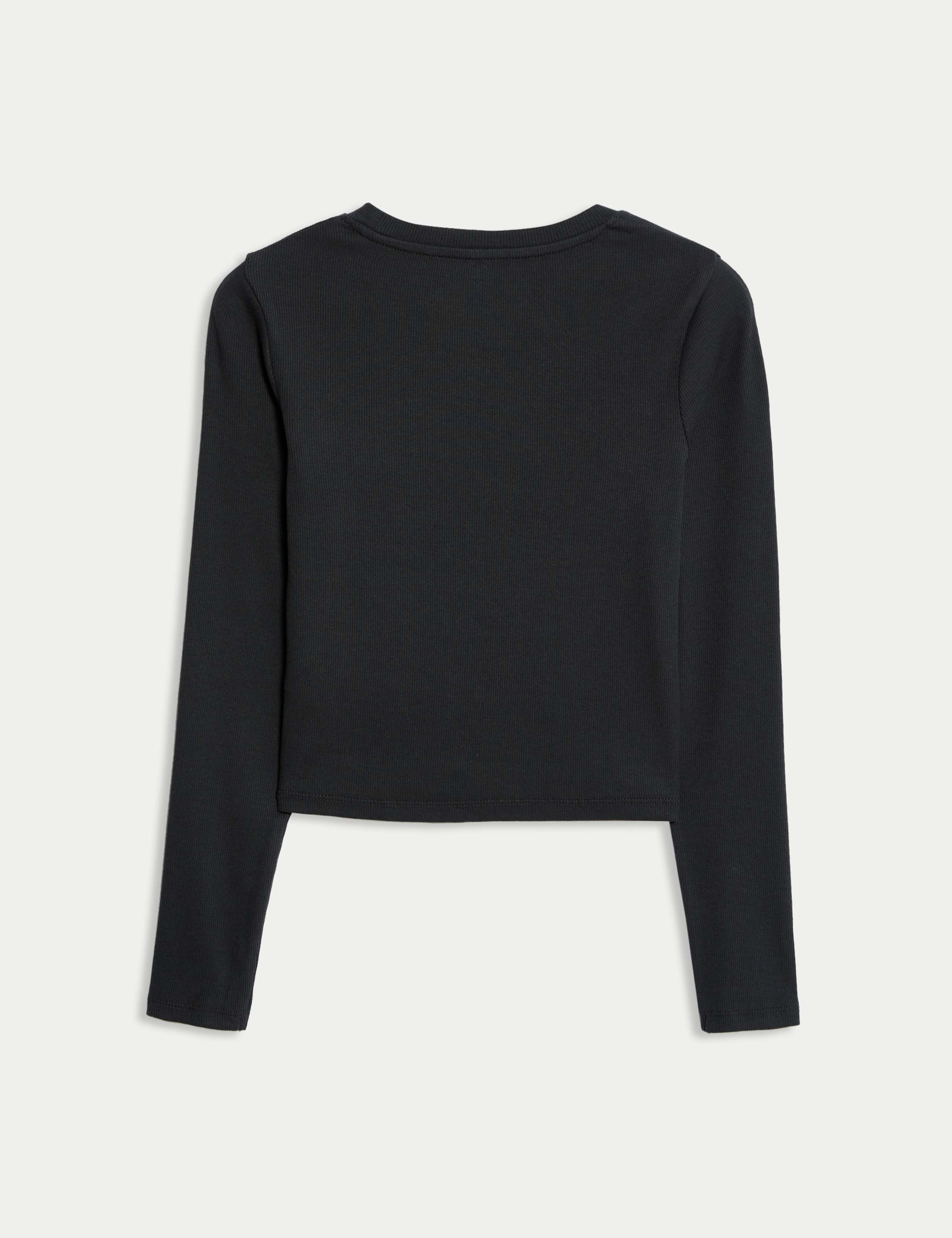 Cotton Rich Slogan Ribbed Top (6-16 Yrs) 3 of 3