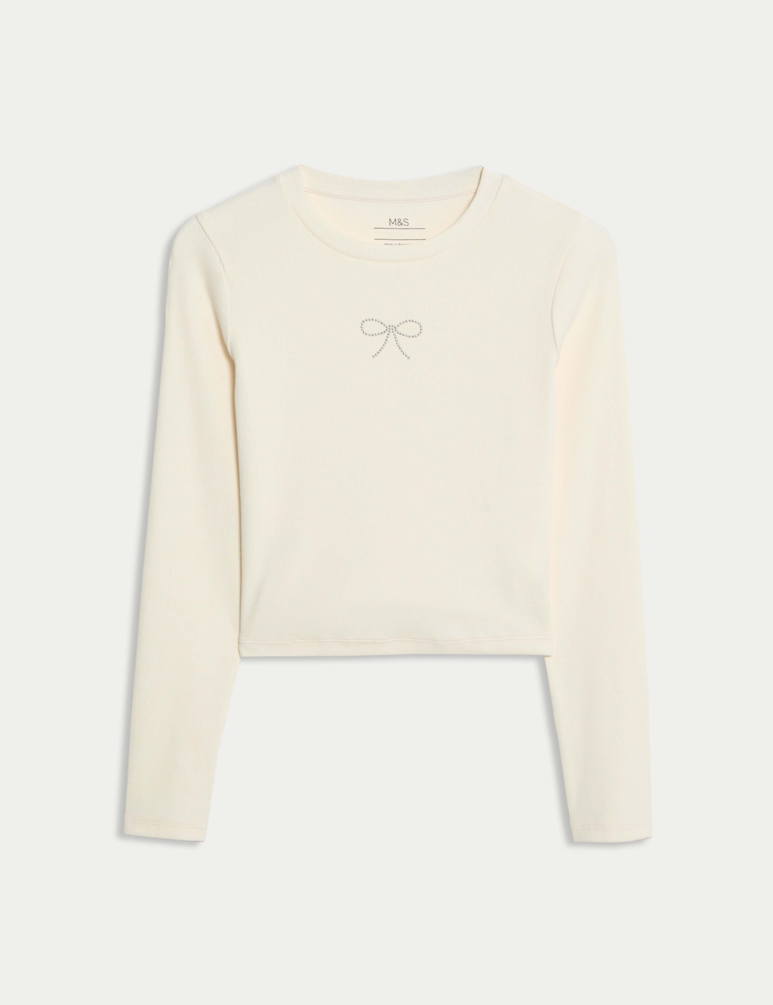 Cotton Rich Slogan Ribbed Top (6-16 Yrs) 1 of 3