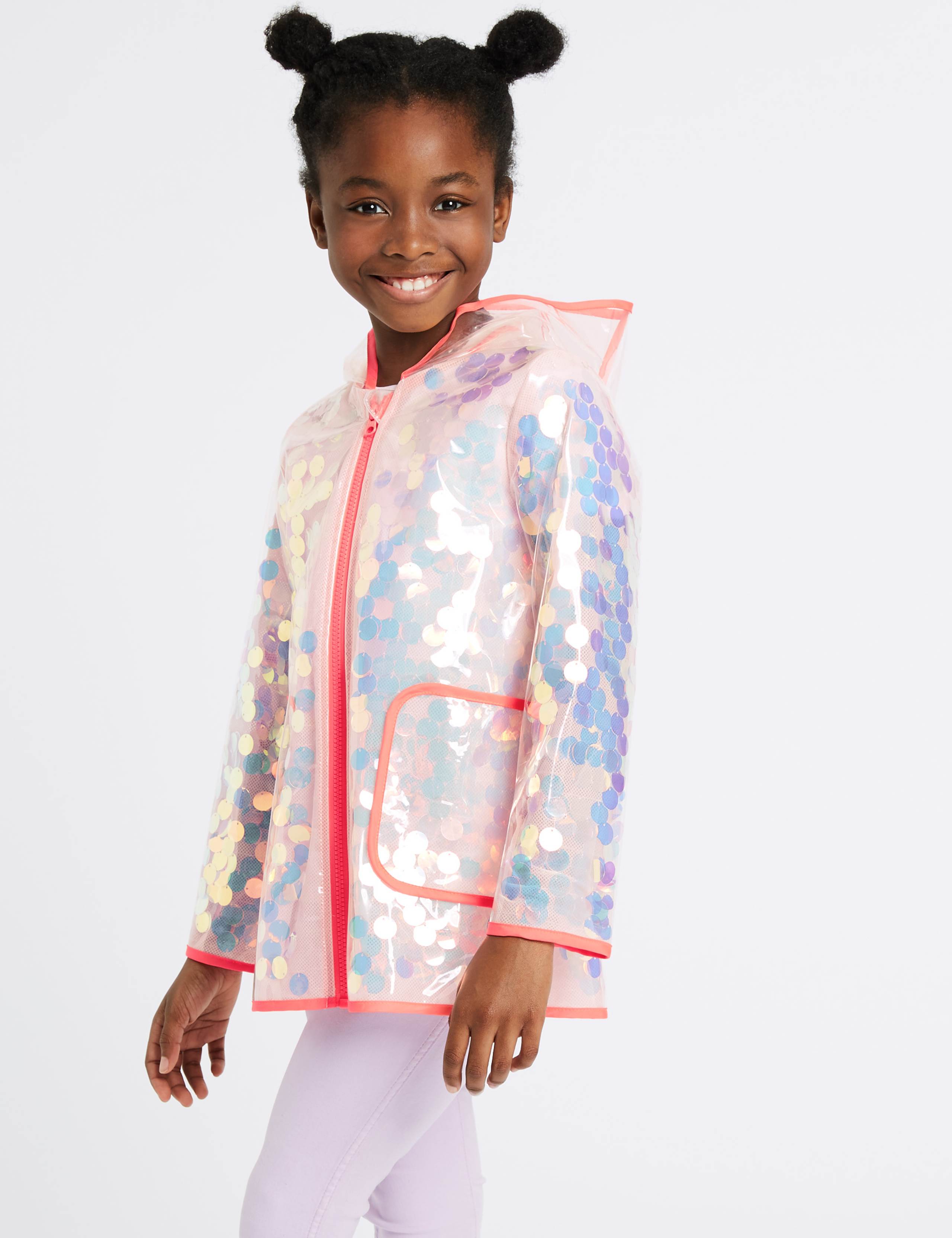 Hooded Sequin Raincoat (3-16 Years) 1 of 4