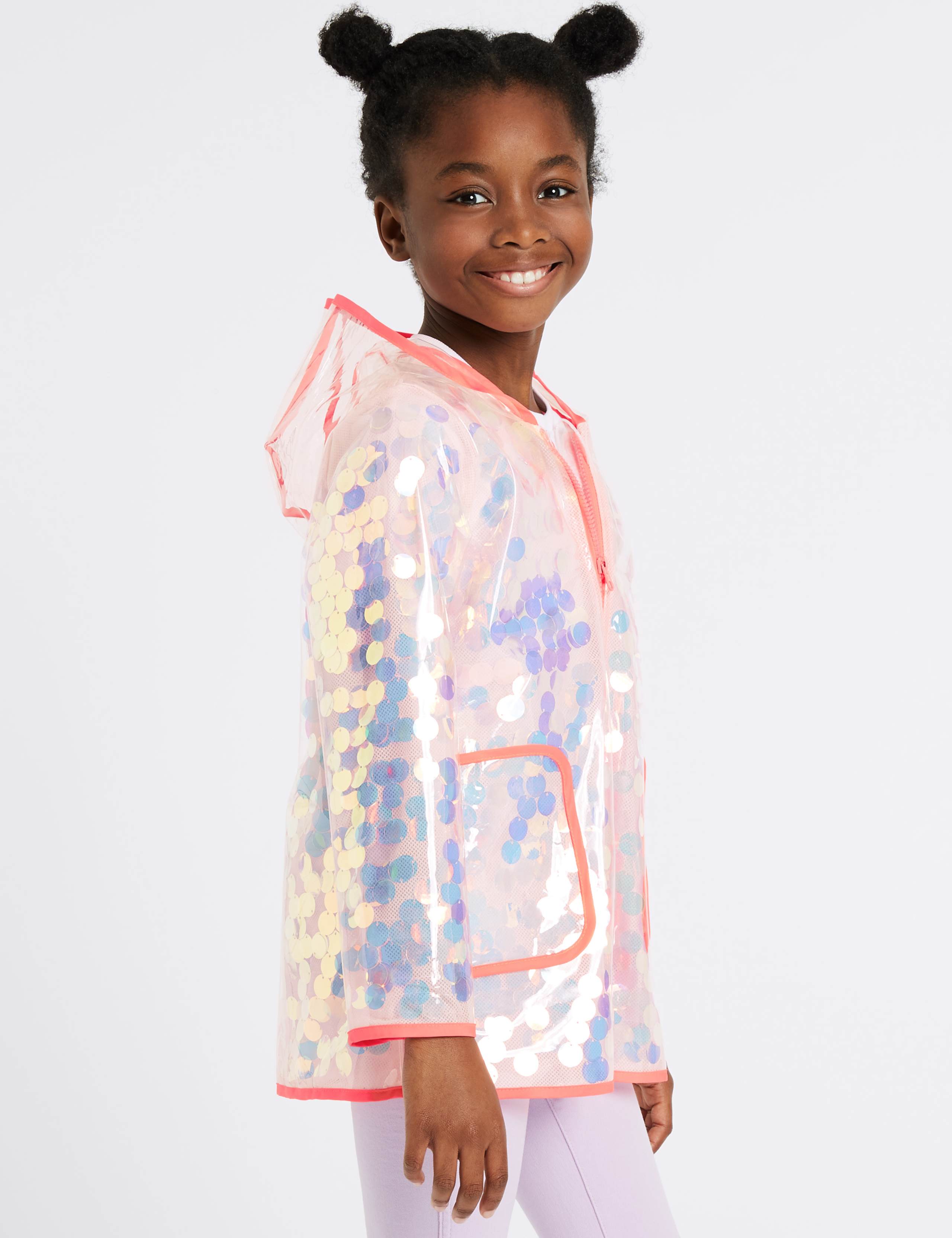 Hooded Sequin Raincoat (3-16 Years) 2 of 4