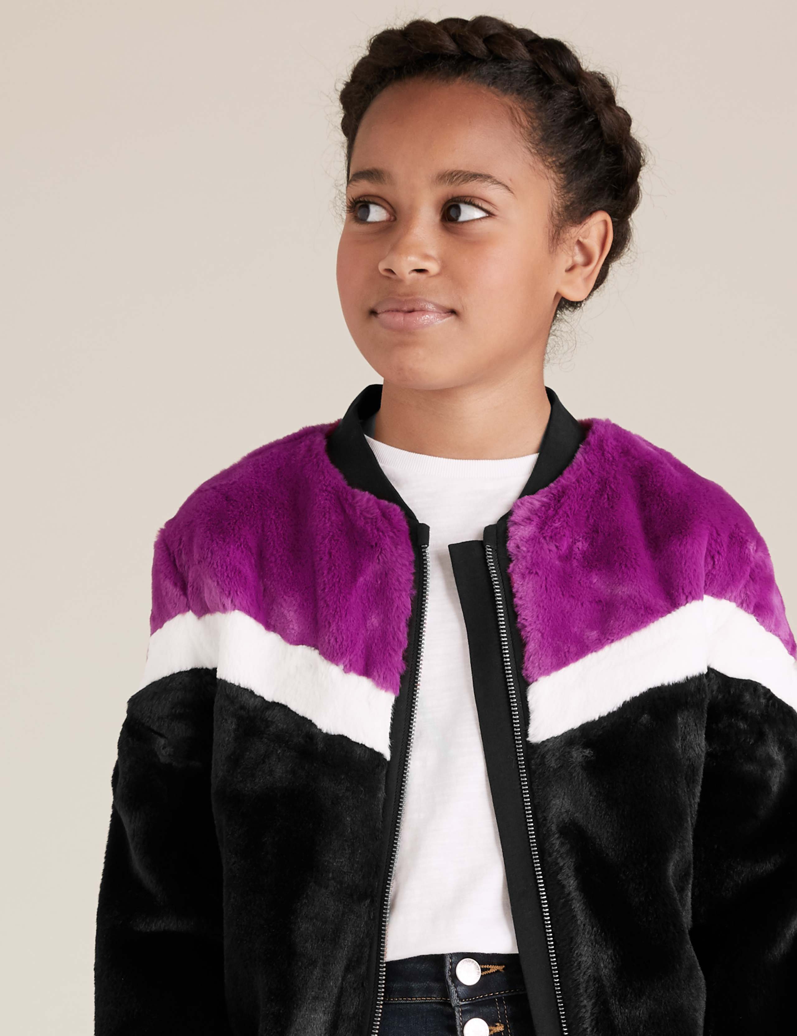Faux Fur Bomber Jacket (6-16 Yrs) 3 of 5