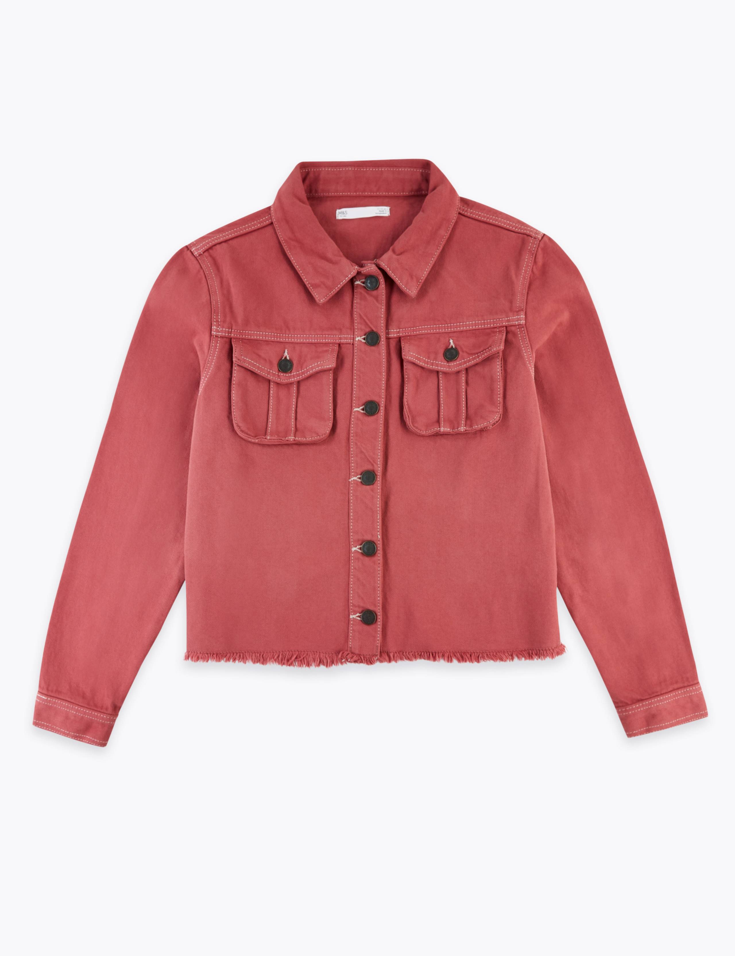 Cotton Coloured Denim Jacket (6-16 Years) 2 of 4