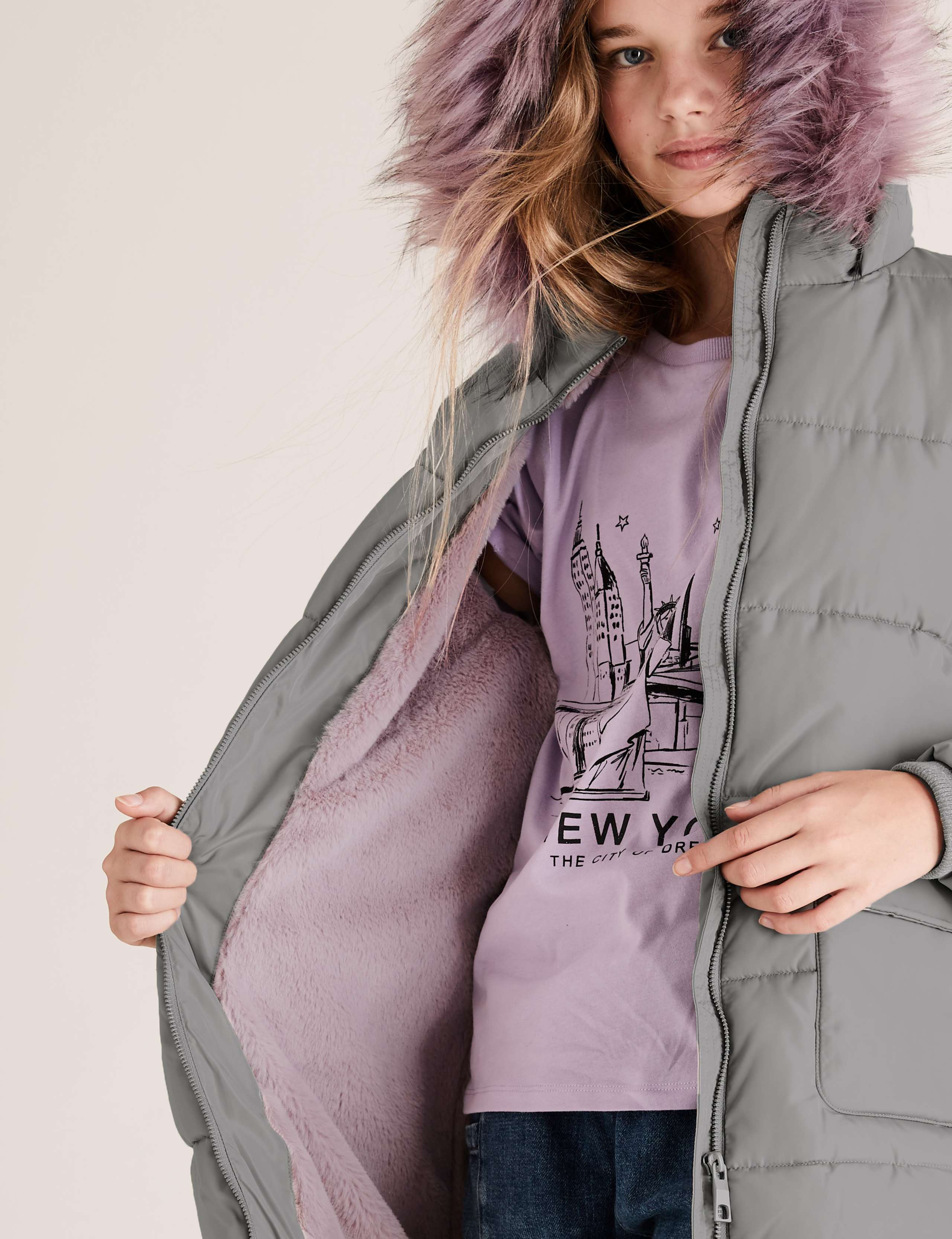 Stormwear™ Hooded Long Padded Coat (6-16 Yrs) 4 of 7