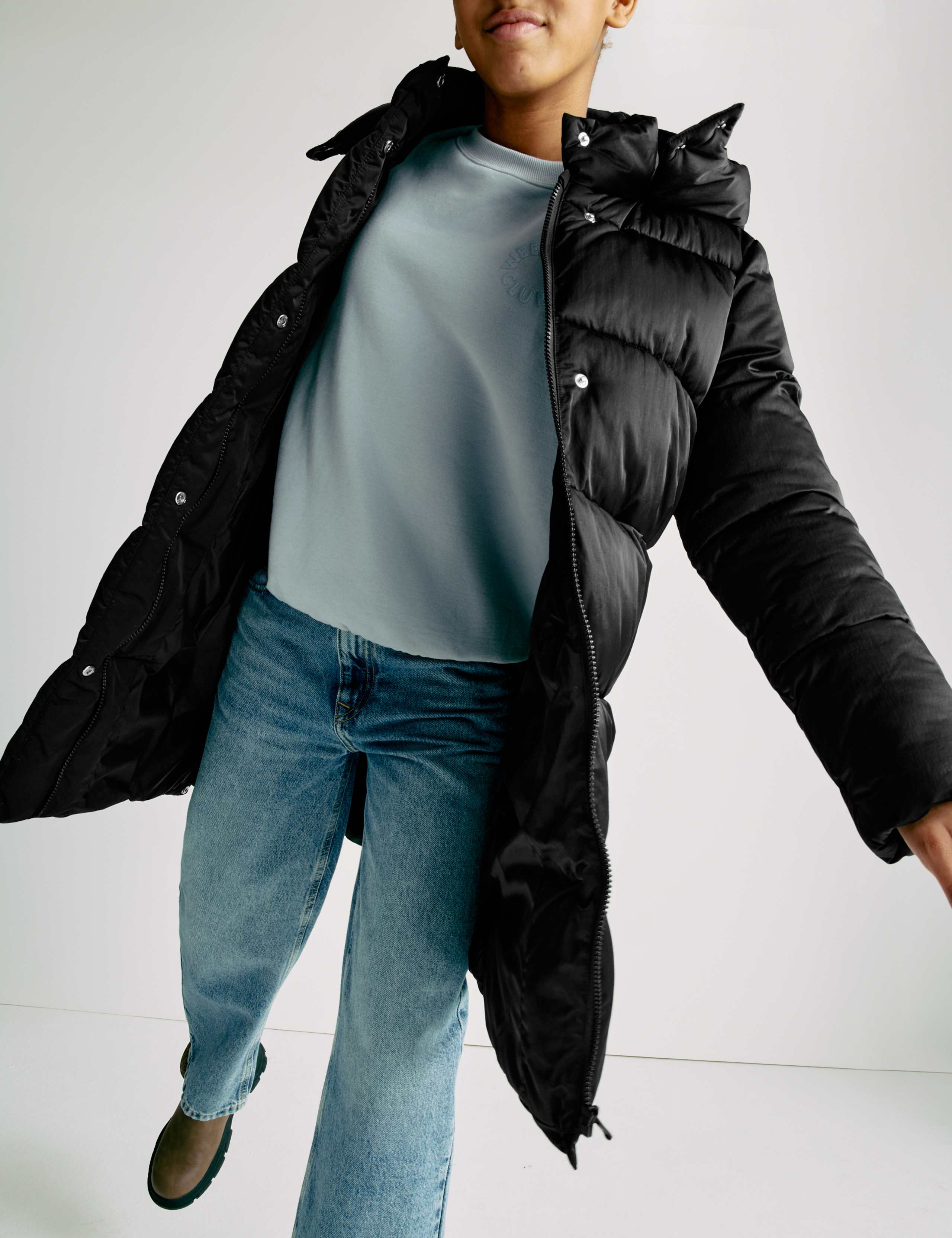 Longline Padded Hooded Coat (6-16 Yrs) 3 of 8