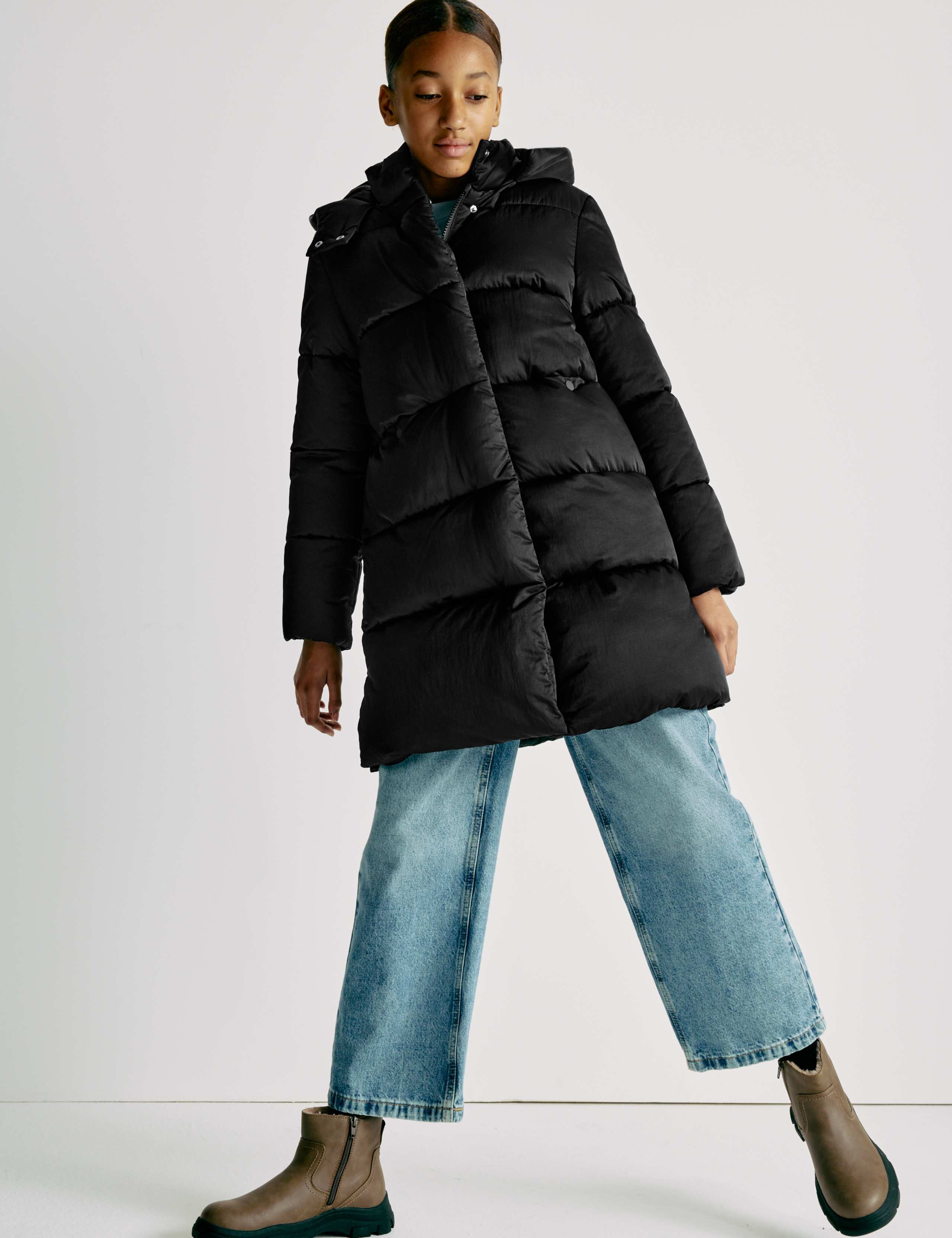 Longline Padded Hooded Coat (6-16 Yrs) 7 of 8