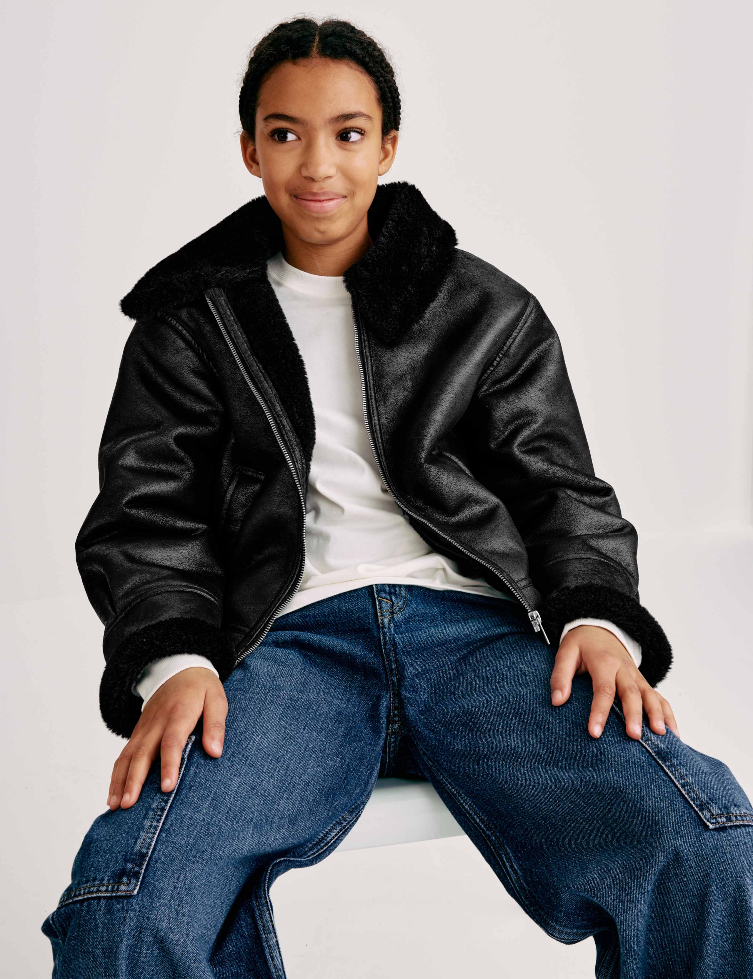 Faux Fur Trim Jacket (6-16 Yrs) 1 of 8