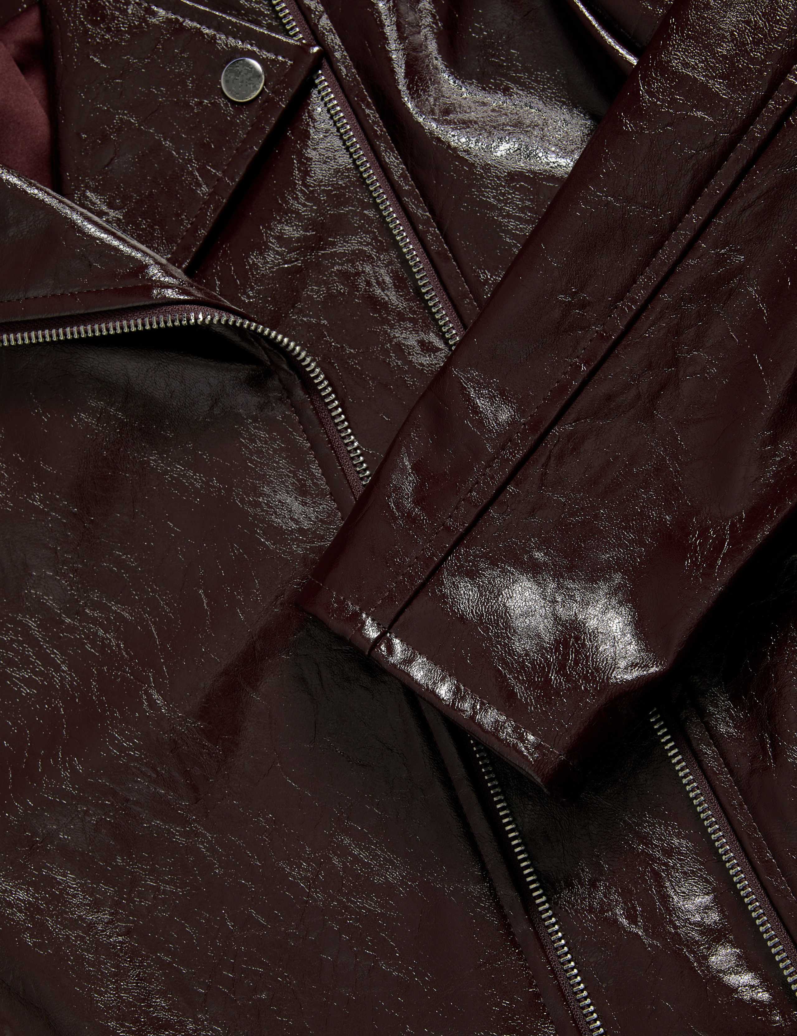 Gloss Faux Leather Biker Jacket (6-16 Yrs) 2 of 2