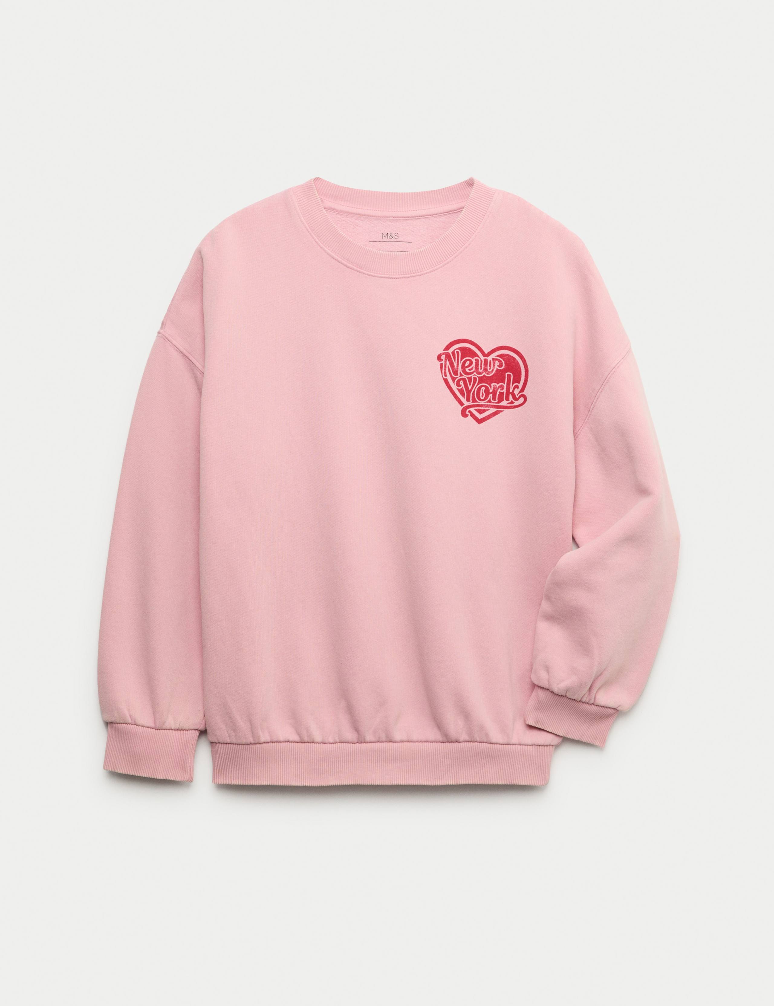 Cotton Rich New York Heart Sweatshirt (6-16 Yrs) 1 of 2
