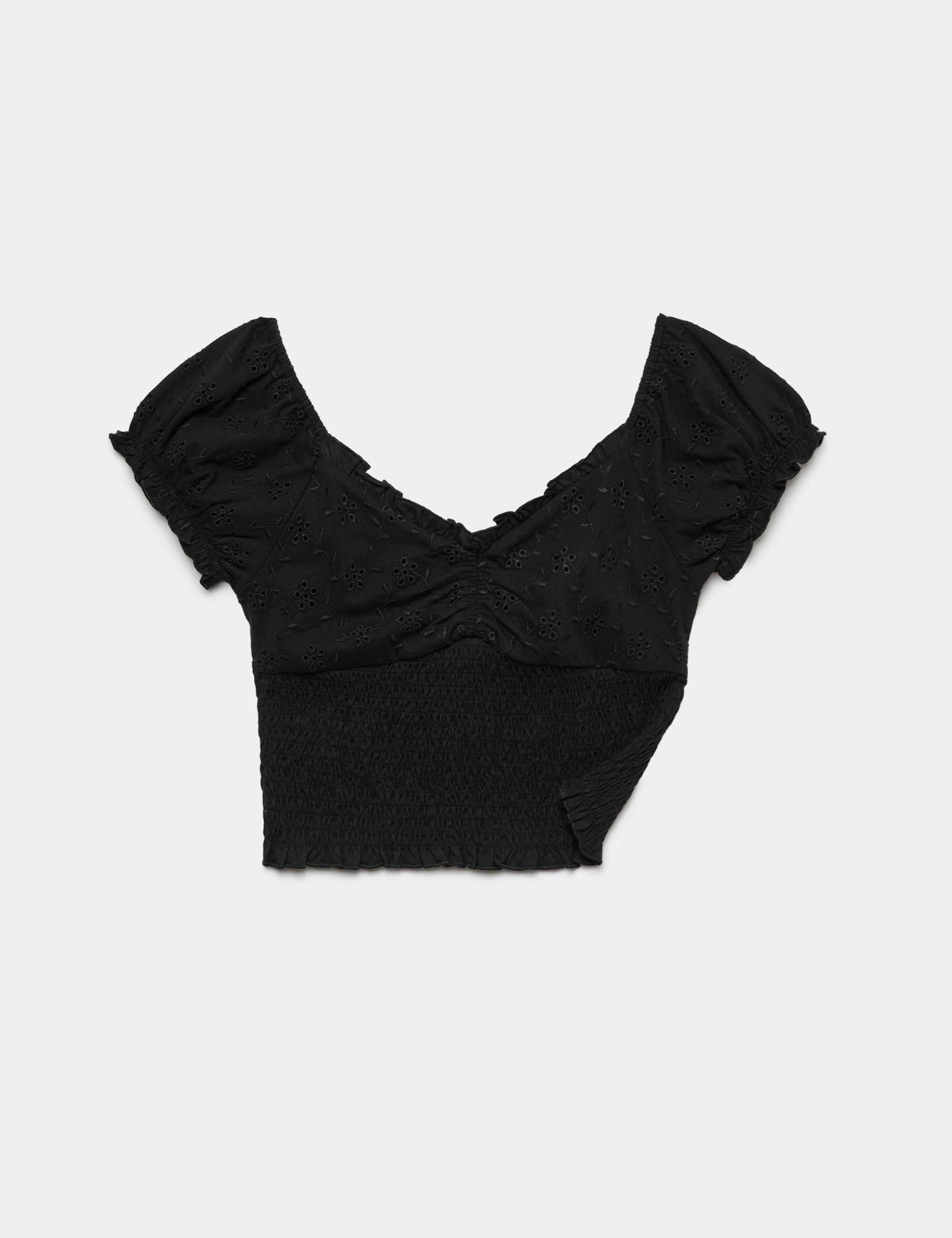 Pure Cotton Broderie Top (6-16 Yrs) 1 of 1