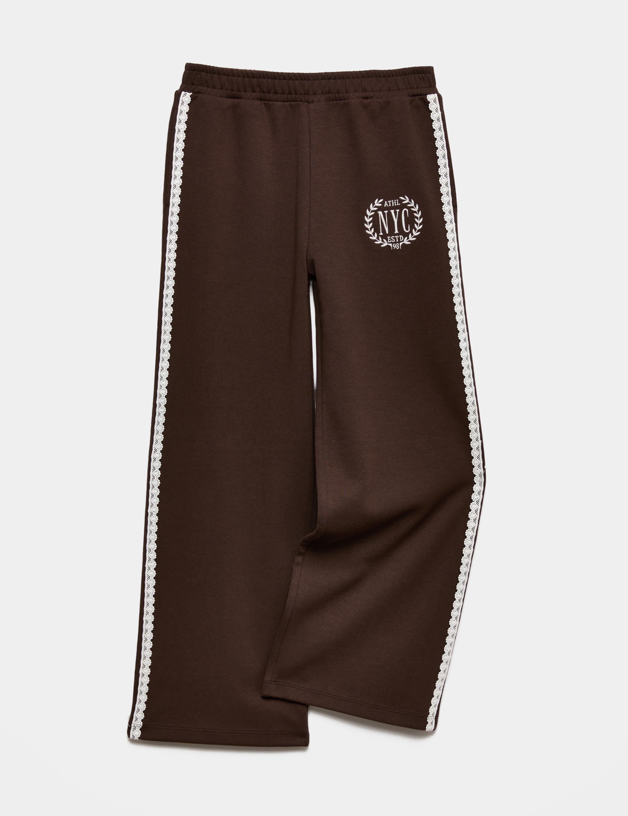 Embroidered Lace Trim Wide Leg Joggers (6-16 Yrs) 2 of 7