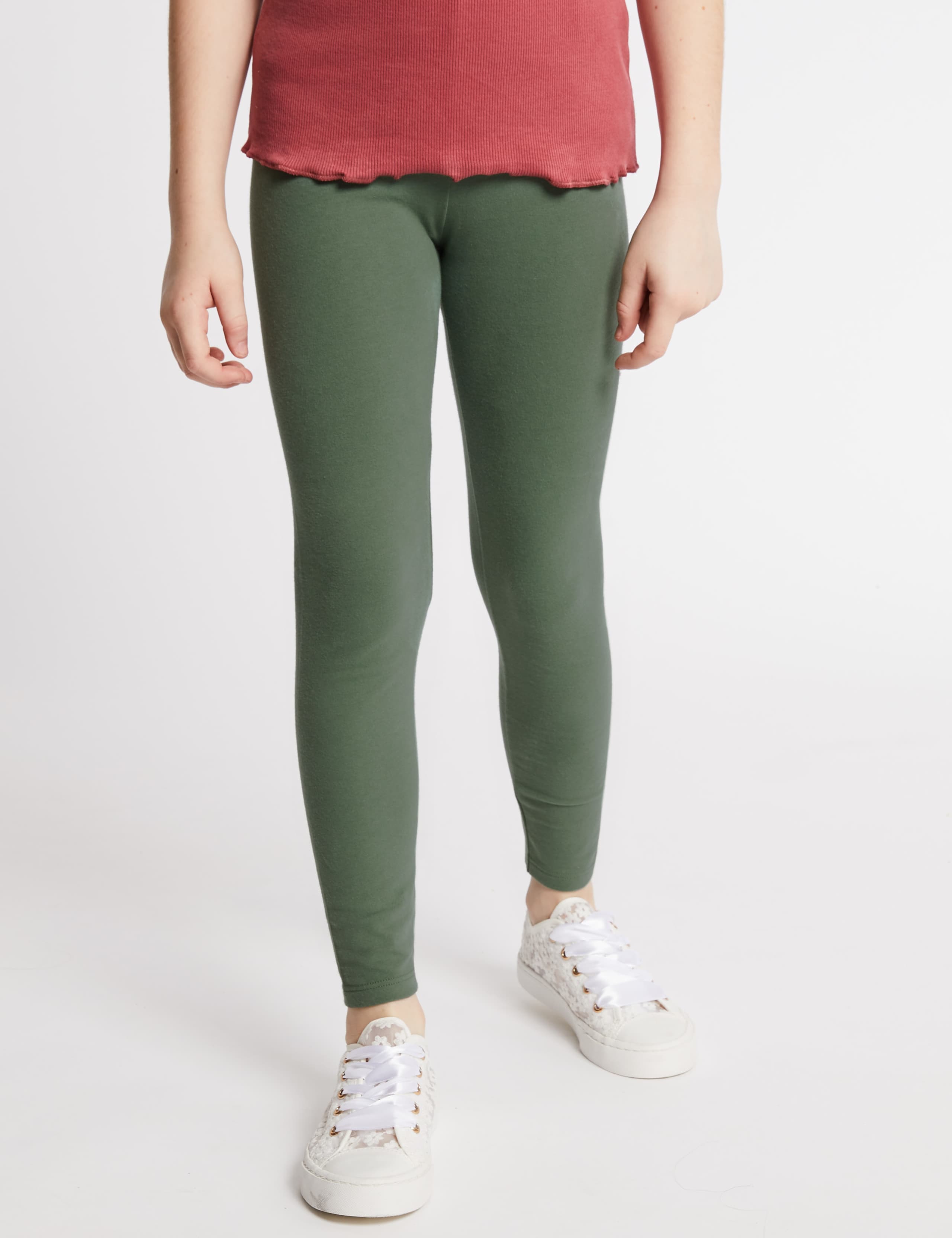 3 Pack Cotton Leggings with Stretch (3-16 Years) 4 of 6