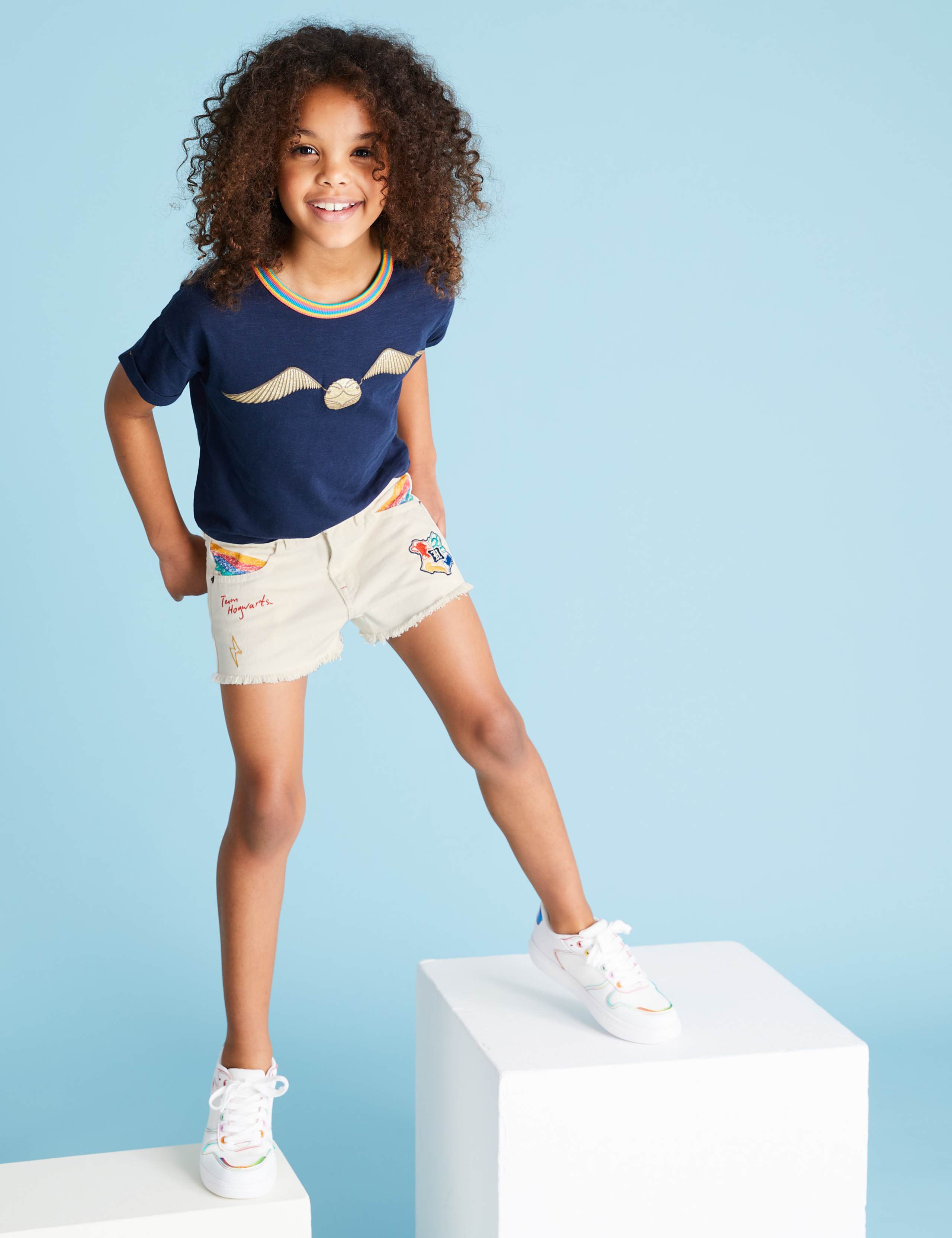 Harry Potter™ Denim Embroidered Shorts (6-16 Yrs) 1 of 7