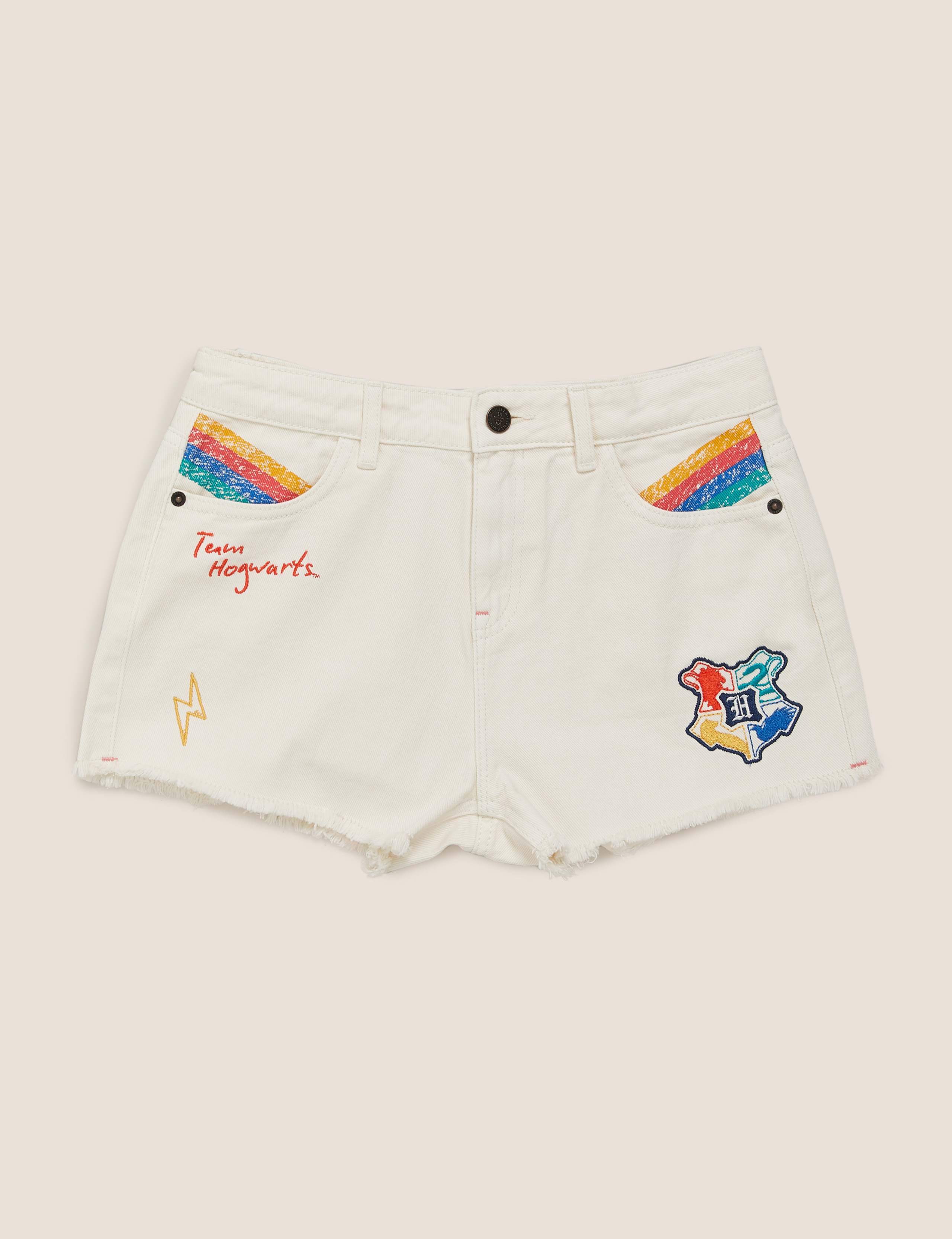 Harry Potter™ Denim Embroidered Shorts (6-16 Yrs) 2 of 7