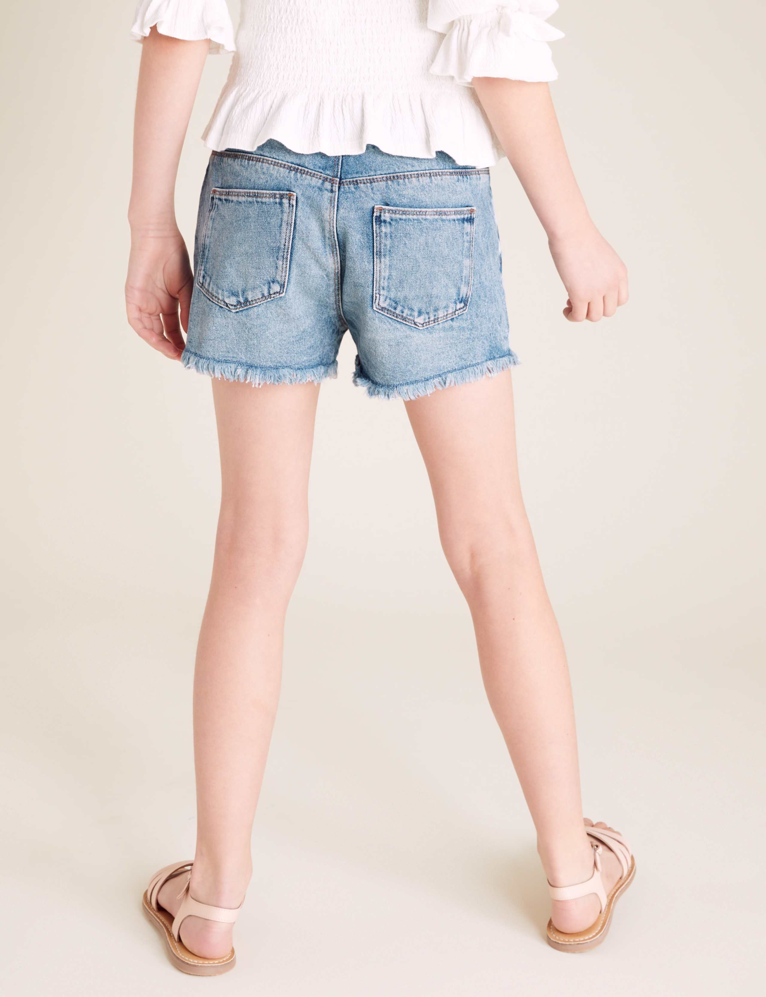 Denim Sequin Palm Tree Shorts (6-14 Yrs) 5 of 5