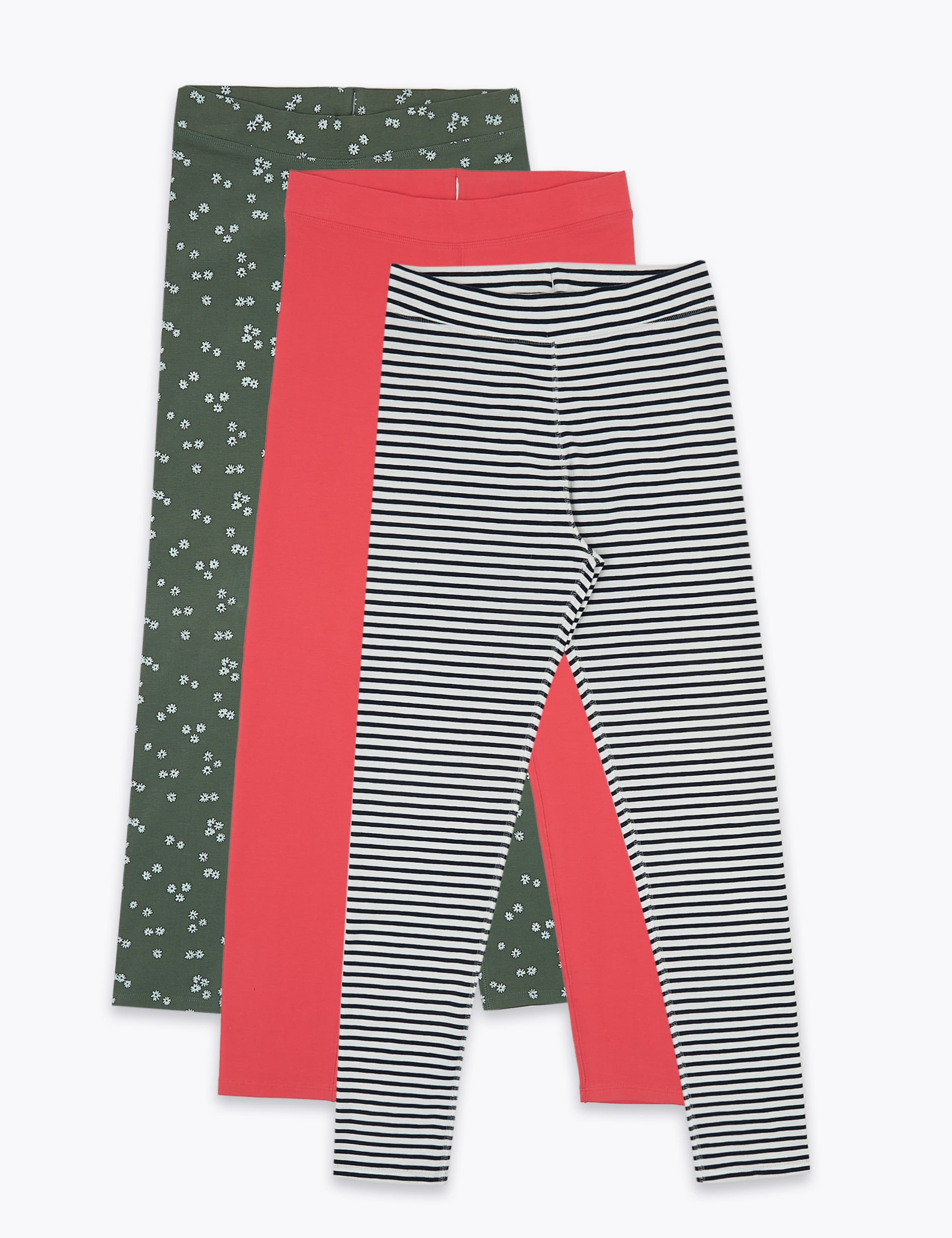 3pk Adaptive Cotton Rich Leggings (2-16 Yrs) 1 of 1