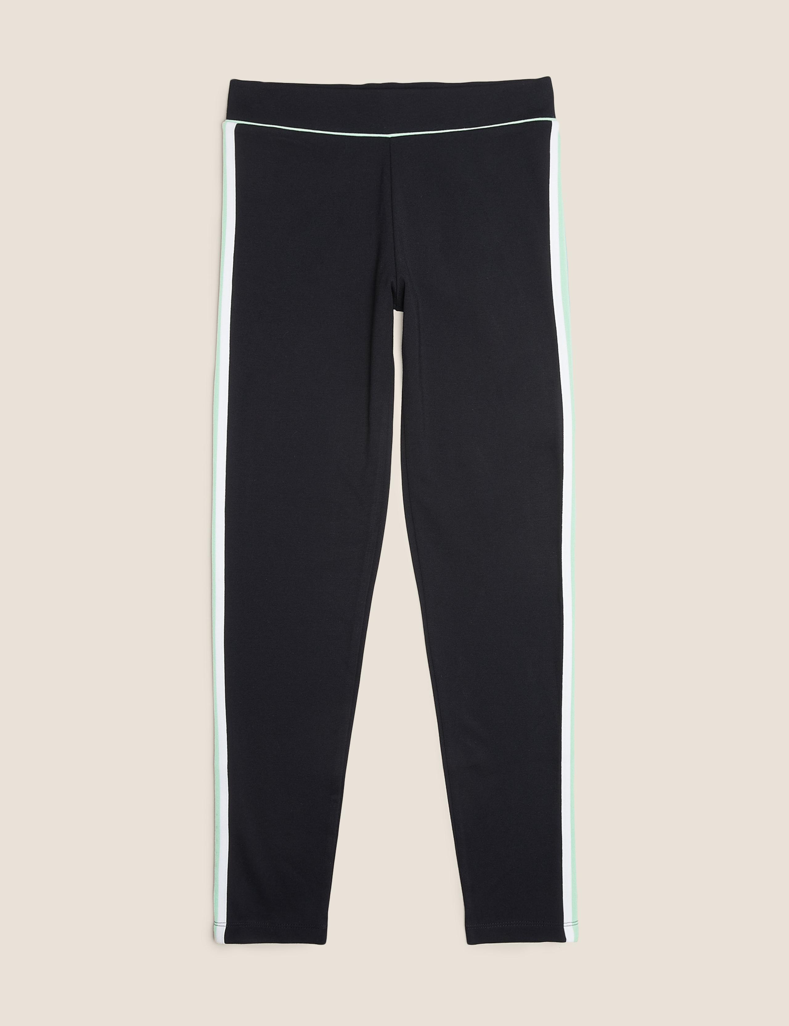 Ponte Side Stripe Black Leggings (6-14 Yrs) 2 of 5