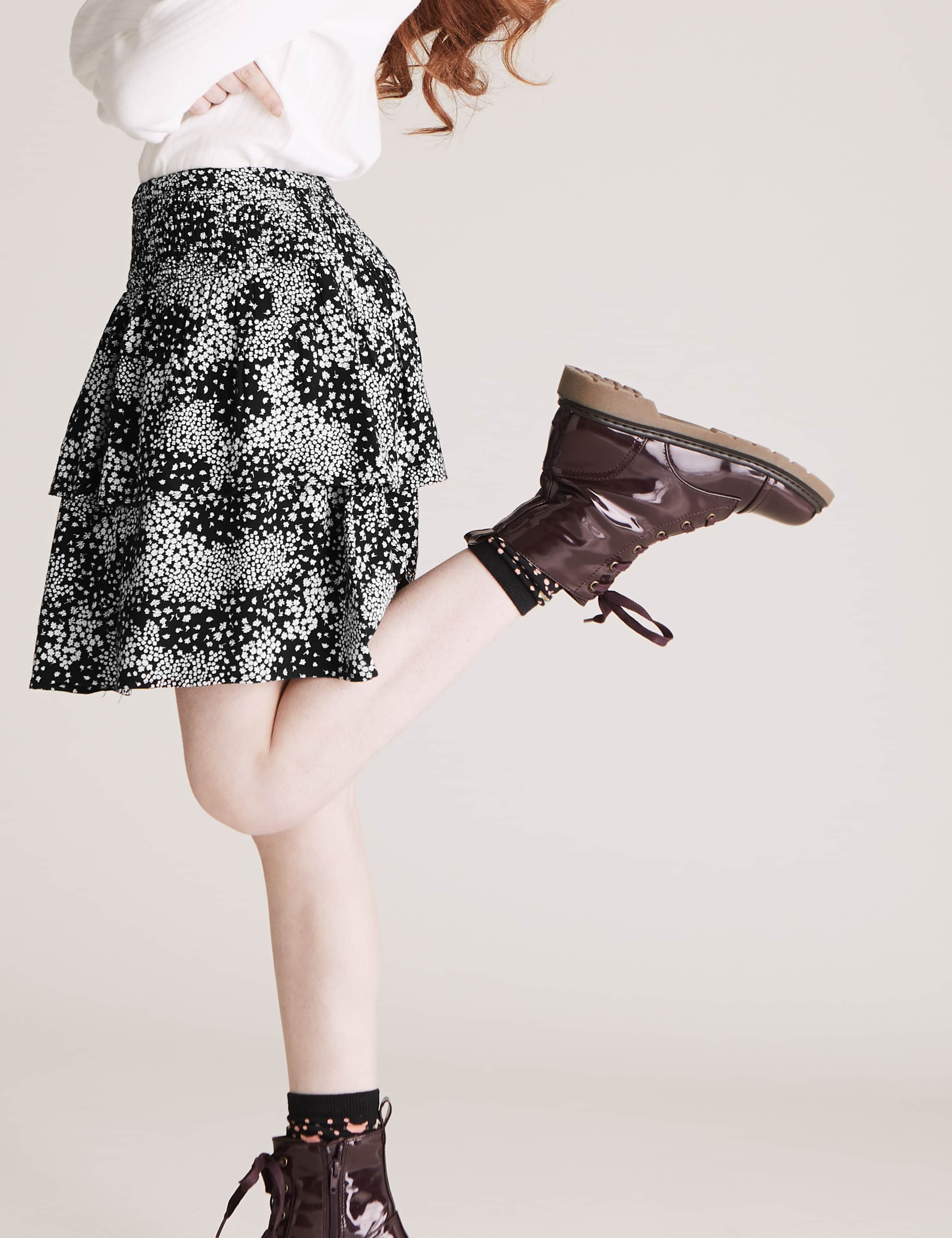 Tiered Floral Ditsy Print Skirt 3 of 5