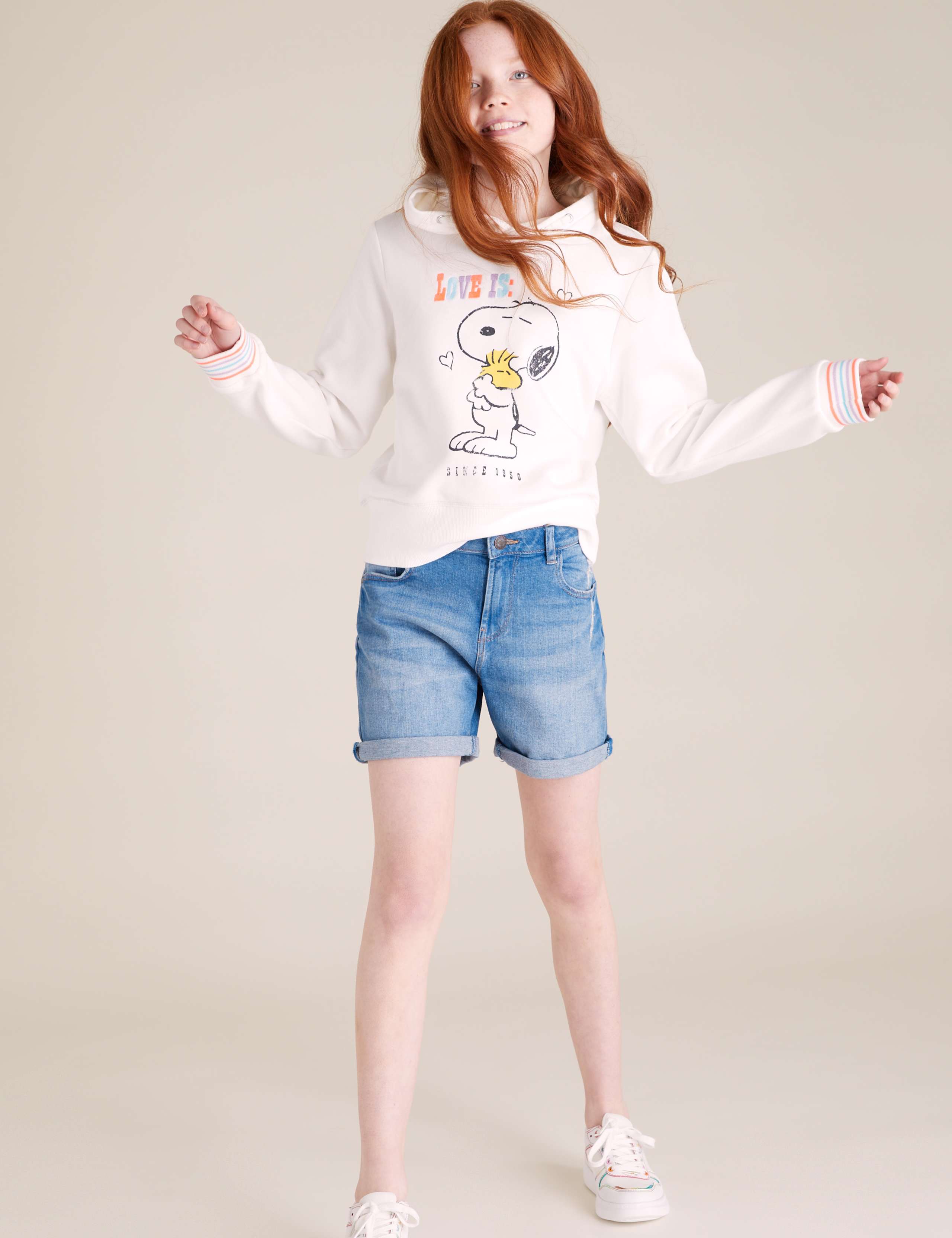Denim Roll-Up Shorts (6-16 Yrs) 1 of 5