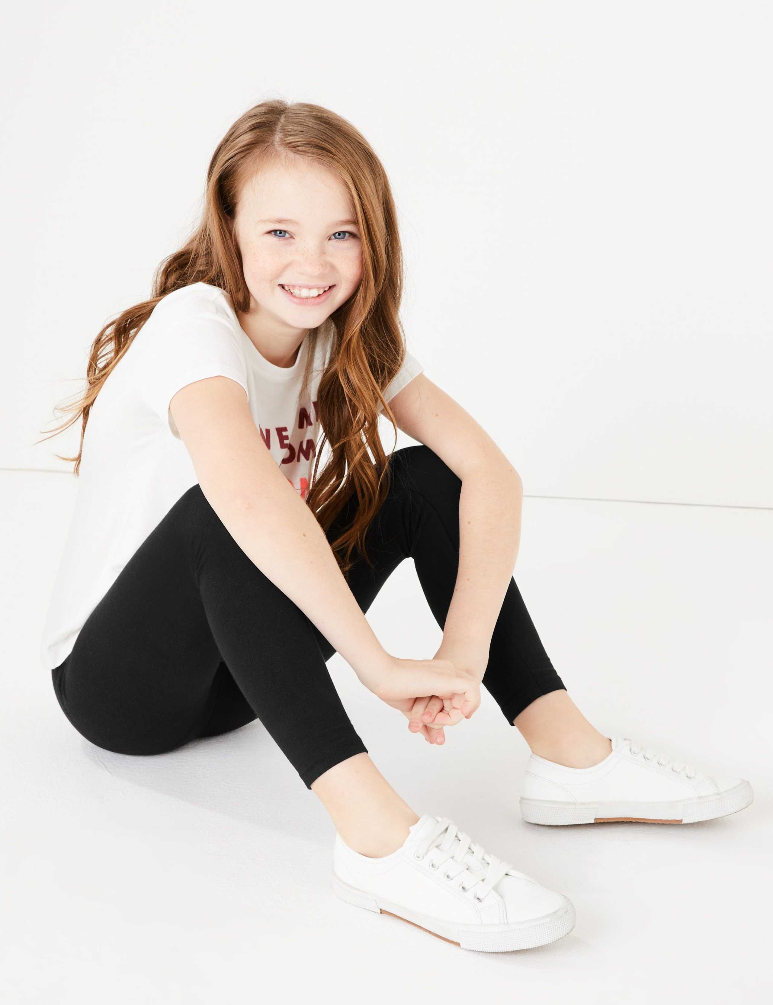 3pk Cotton Rich Leggings (6-16 Yrs ) 1 of 4