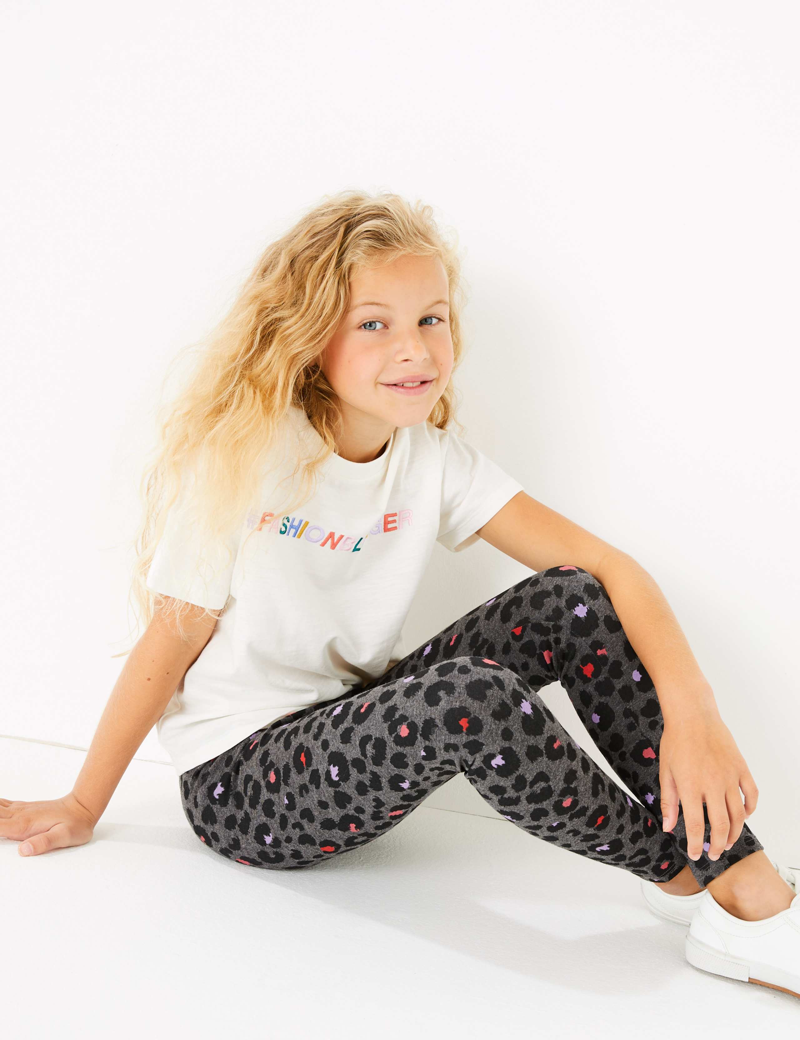 Cotton Leopard Print Leggings (3-16 Years) 1 of 5