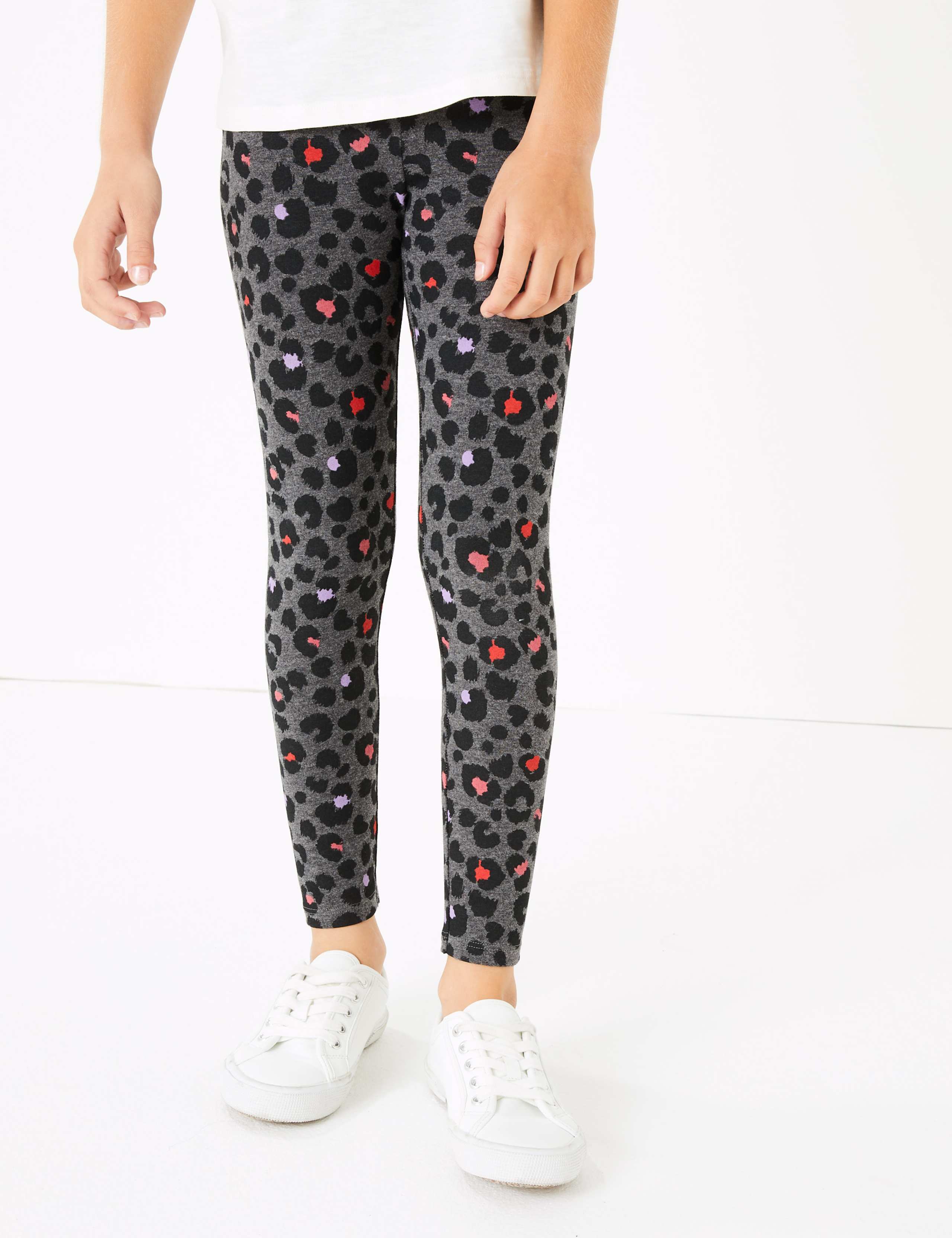 Cotton Leopard Print Leggings (3-16 Years) 4 of 5