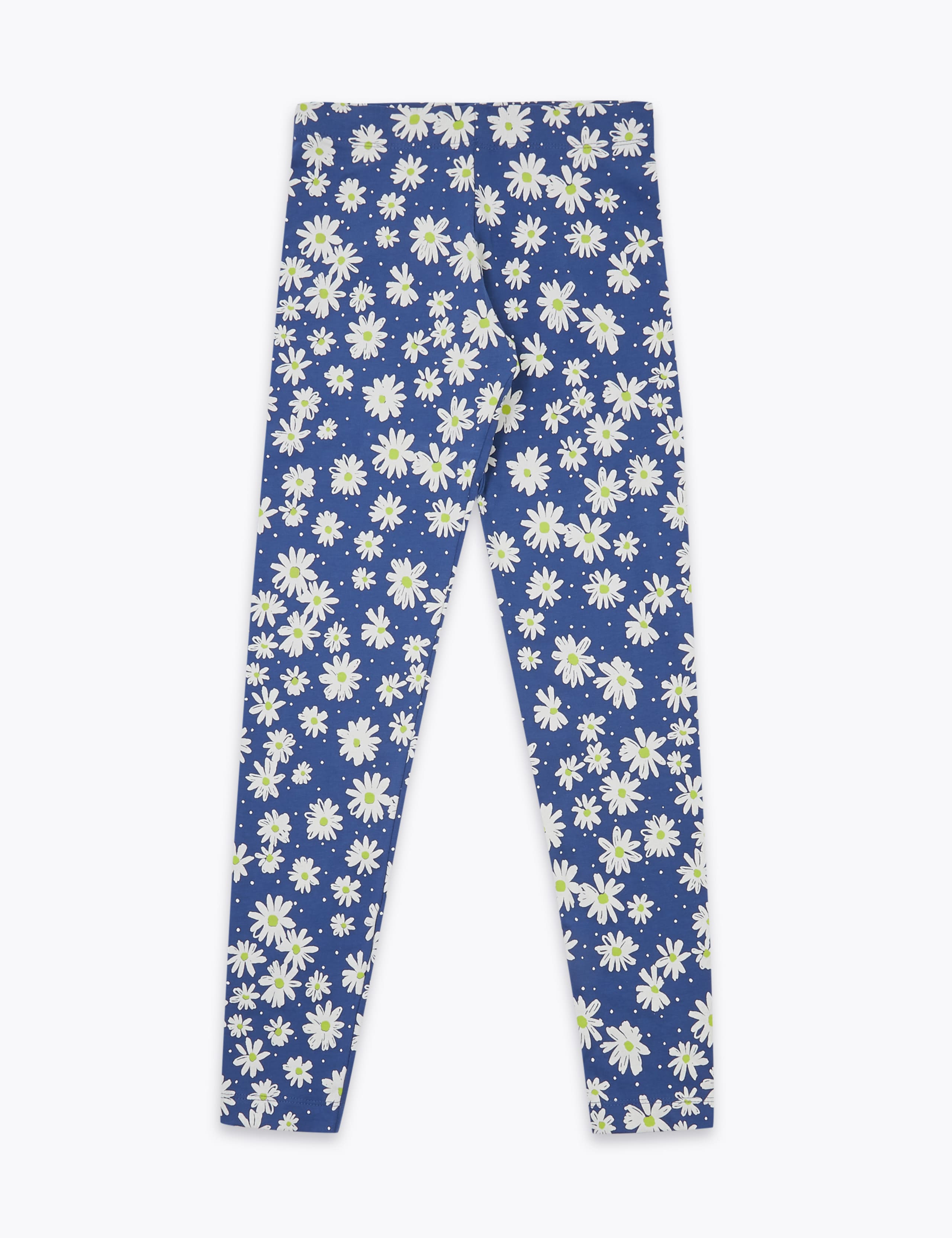 Cotton Rich Daisy Print Leggings (6-16 Yrs) 2 of 5