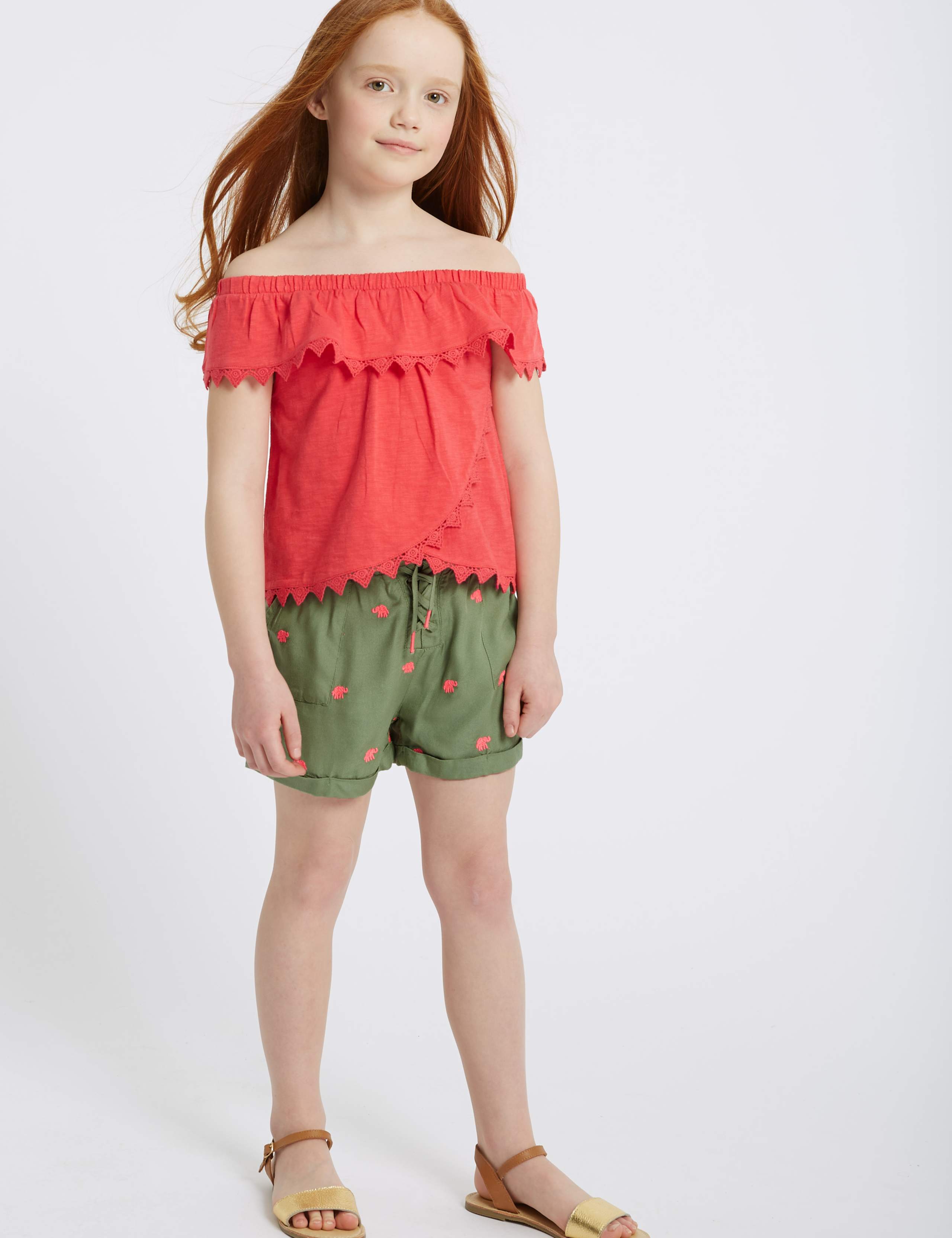Elephant Embroidered Shorts (3-16 Years) 1 of 4
