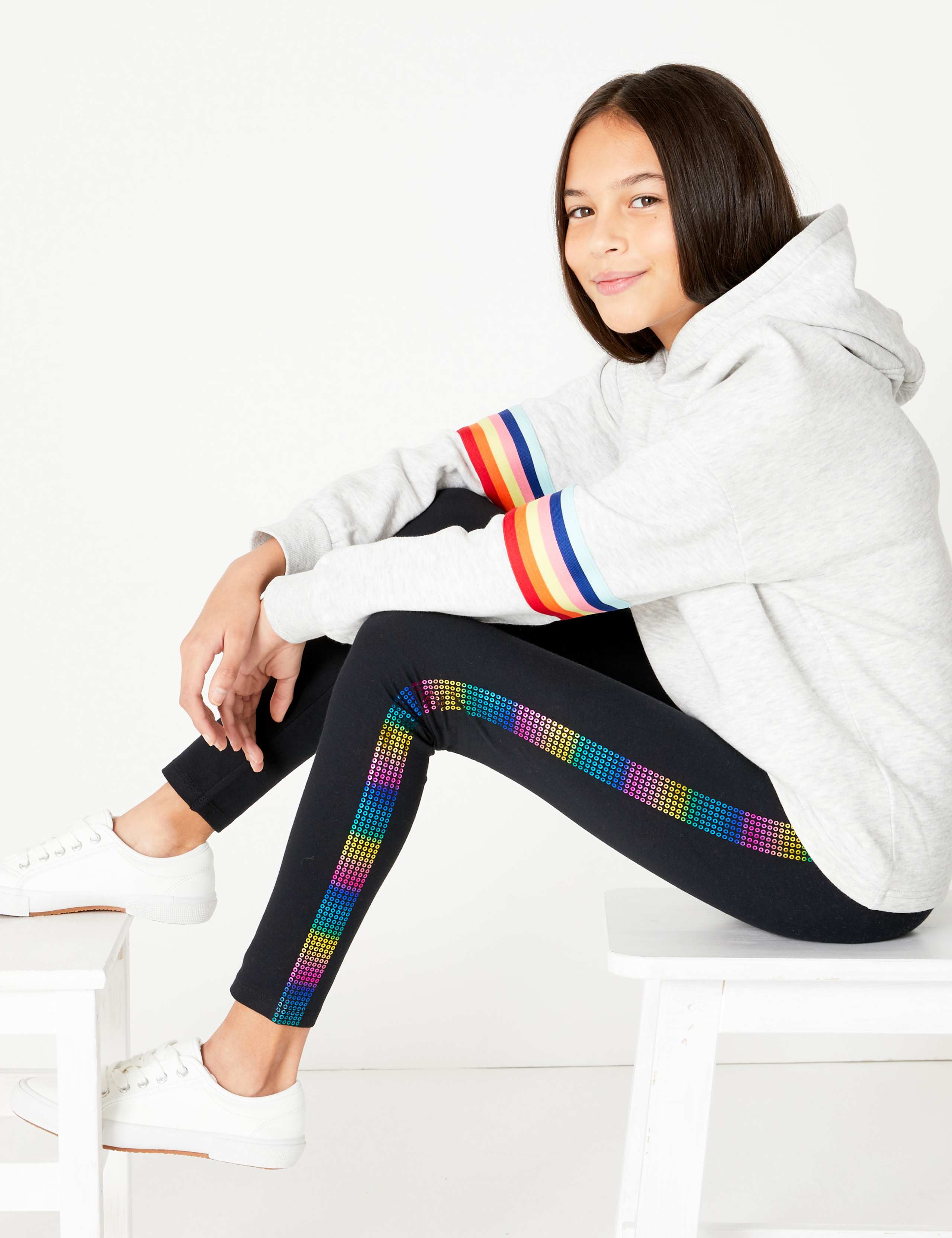Rainbow Side Tape Leggings (6-16 Yrs) 1 of 6