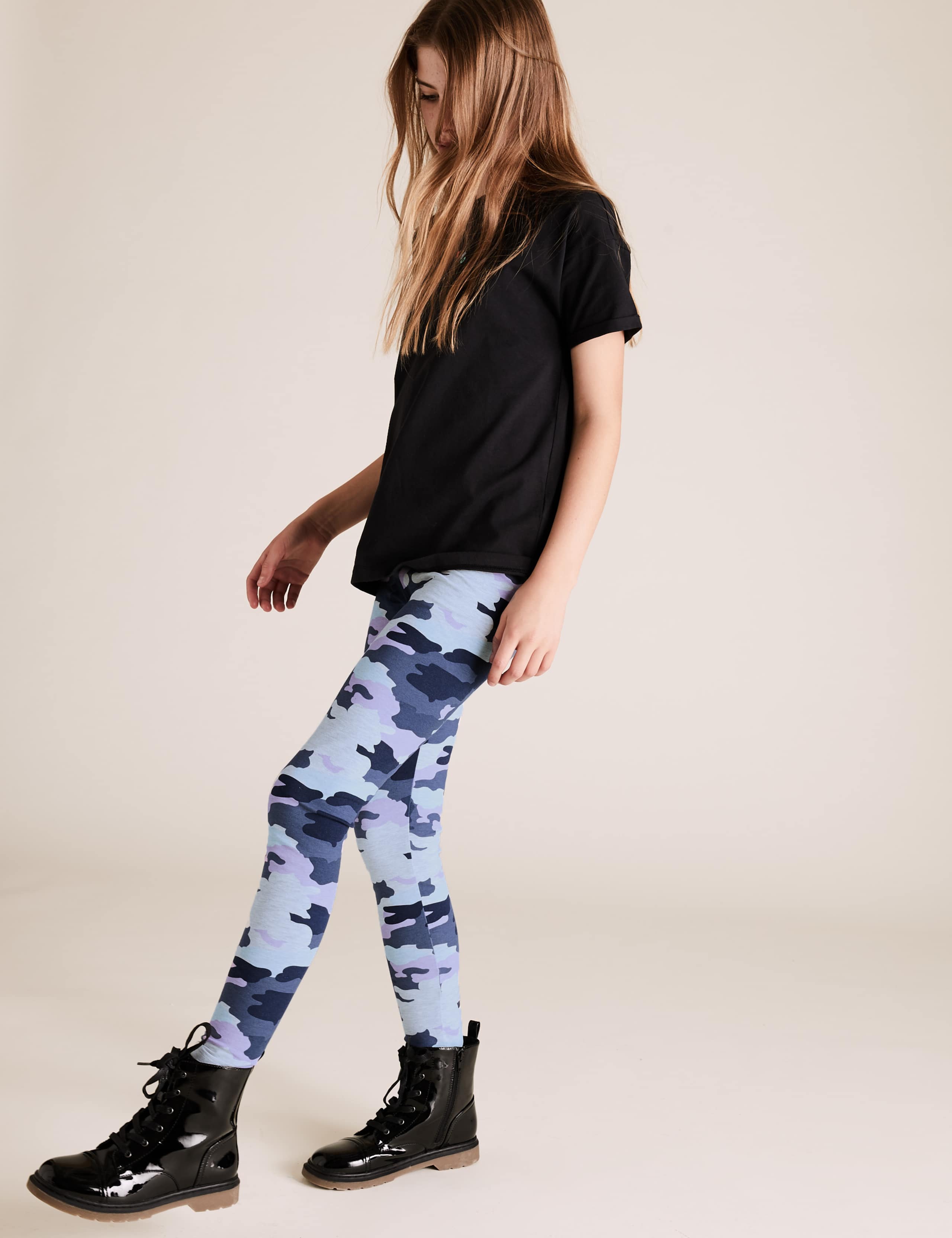 Cotton Rich Camouflage Print Leggings (6-16 Yrs) 1 of 5